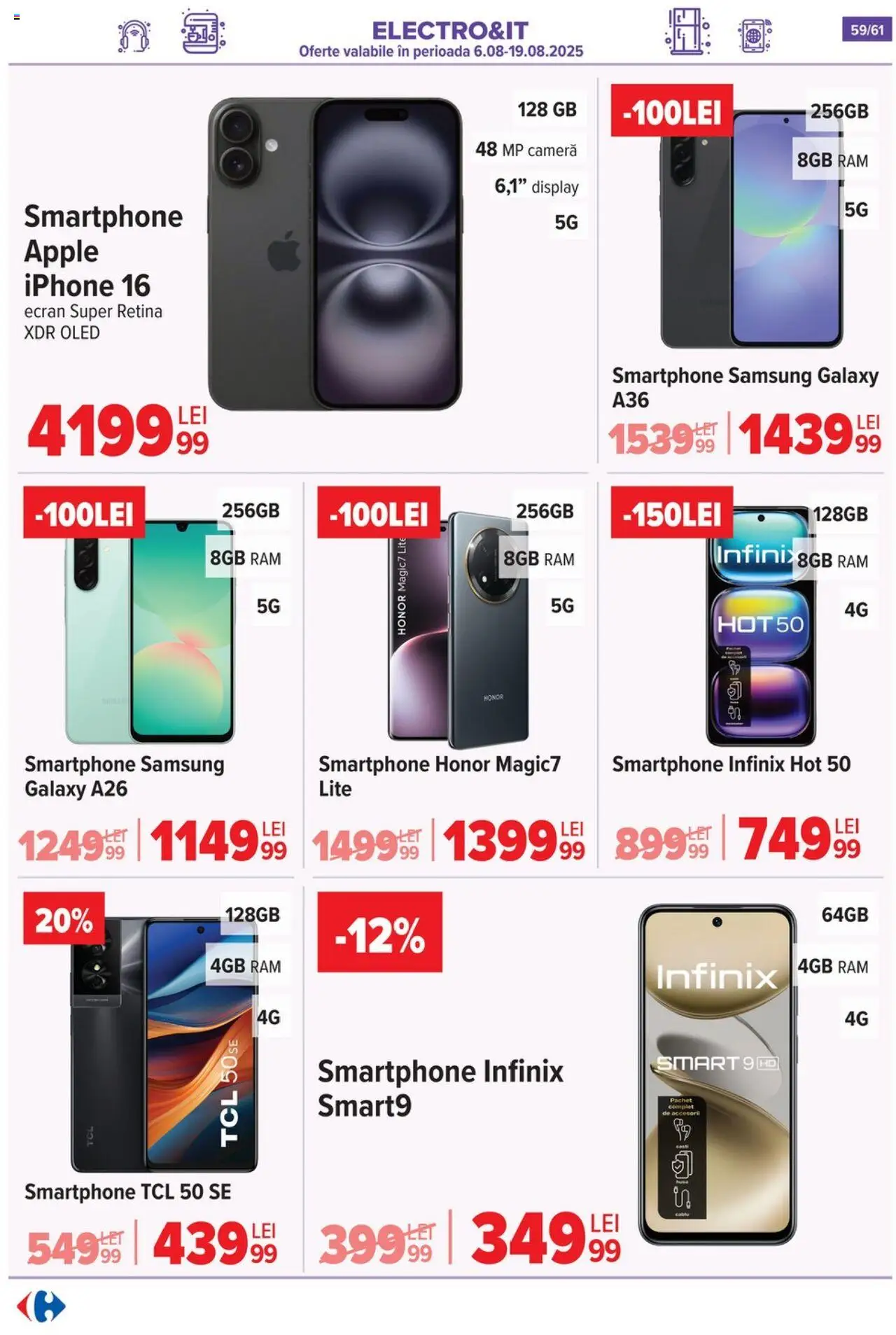 Catalog Carrefour – valabil de la 13.08.2025 | Pagină: 60 | Produse: Smartphone, Cameră, Apple