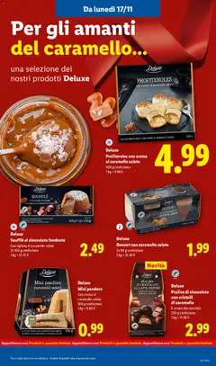 Anteprima del volantino Profiteroles con crema al caramello salato, 500 g confezione valido a partire dal 17.11.2025 | Pagina: 12