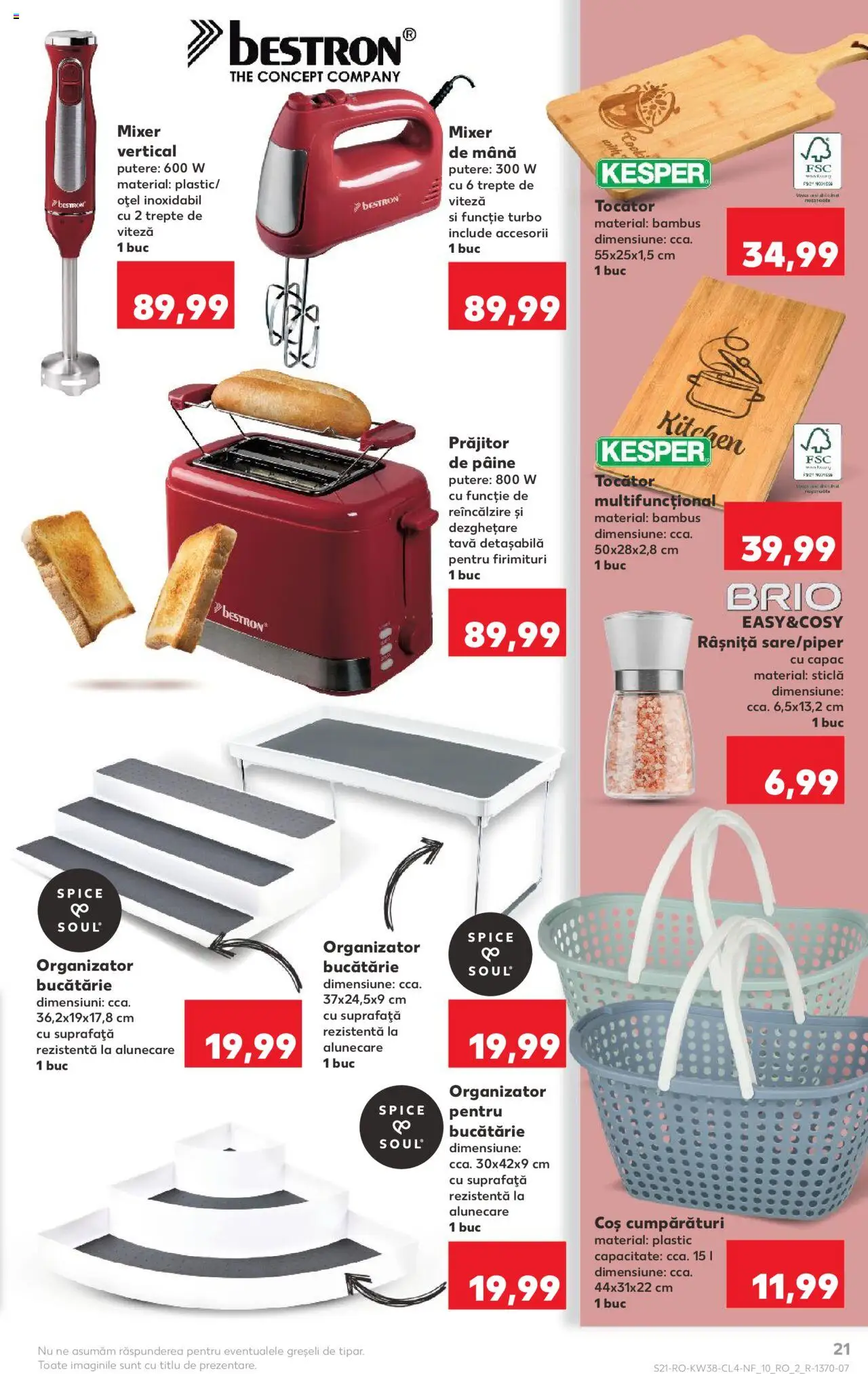 Noul catalog Kaufland – valabil de la 17.09.2025 | Pagină: 21 | Produse: Coș, Bucătărie, Tocător, Pâine