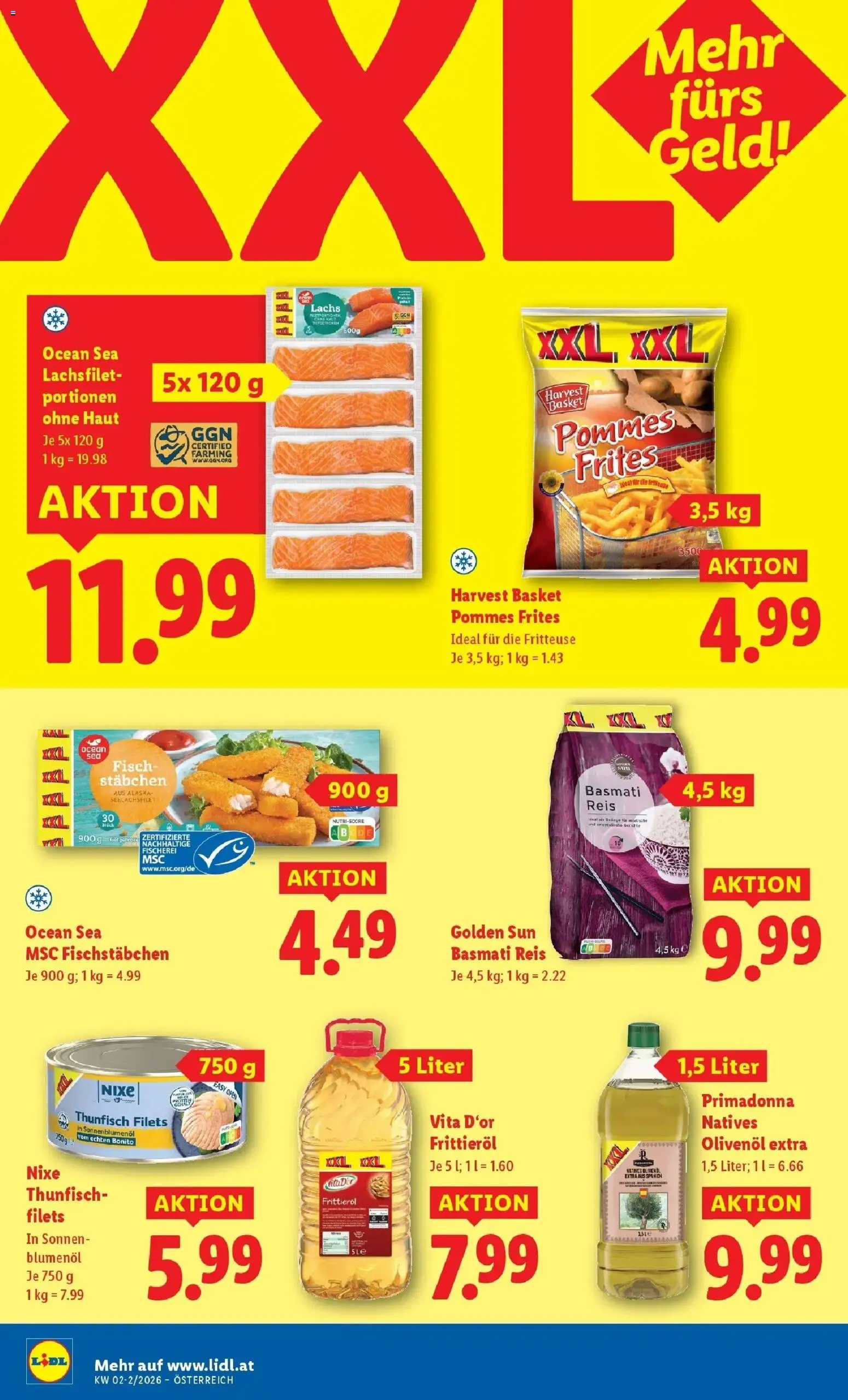 Lidl Flugblatt - Fohnsdorf, Neunkirchen, Graz gültig ab 08.01.2026 | Seite: 12 | Produkte: Huile à frire, Reis, Fisch