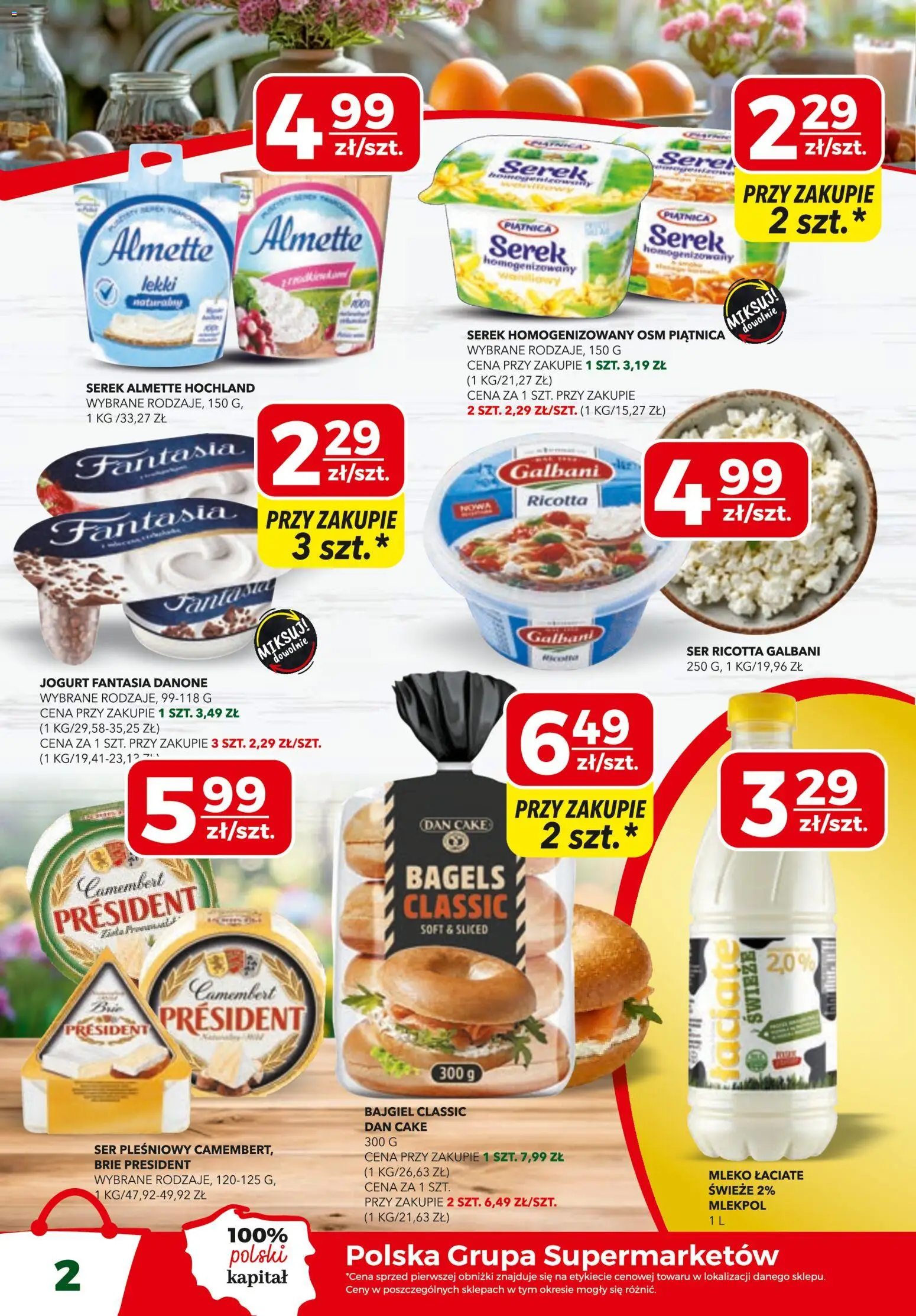 Top Market gazetka od 19.03.2026 | Strona: 2 | Produkty: Camembert, Ser, Jogurt, Ricotta