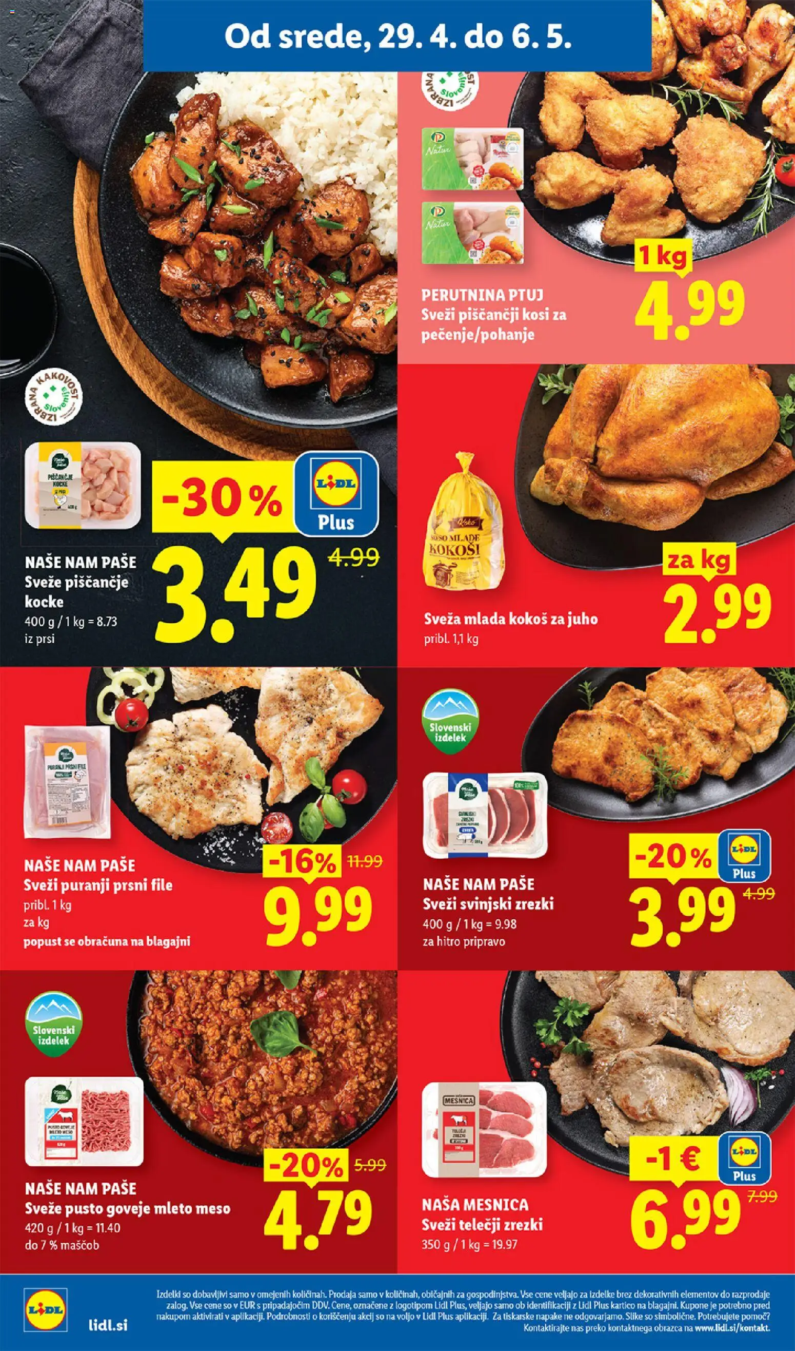 Novi Lidl katalog ponudbe – veljaven od 29.04.2026 | Stran: 2 | Izdelki: Mleto meso, Zrezki