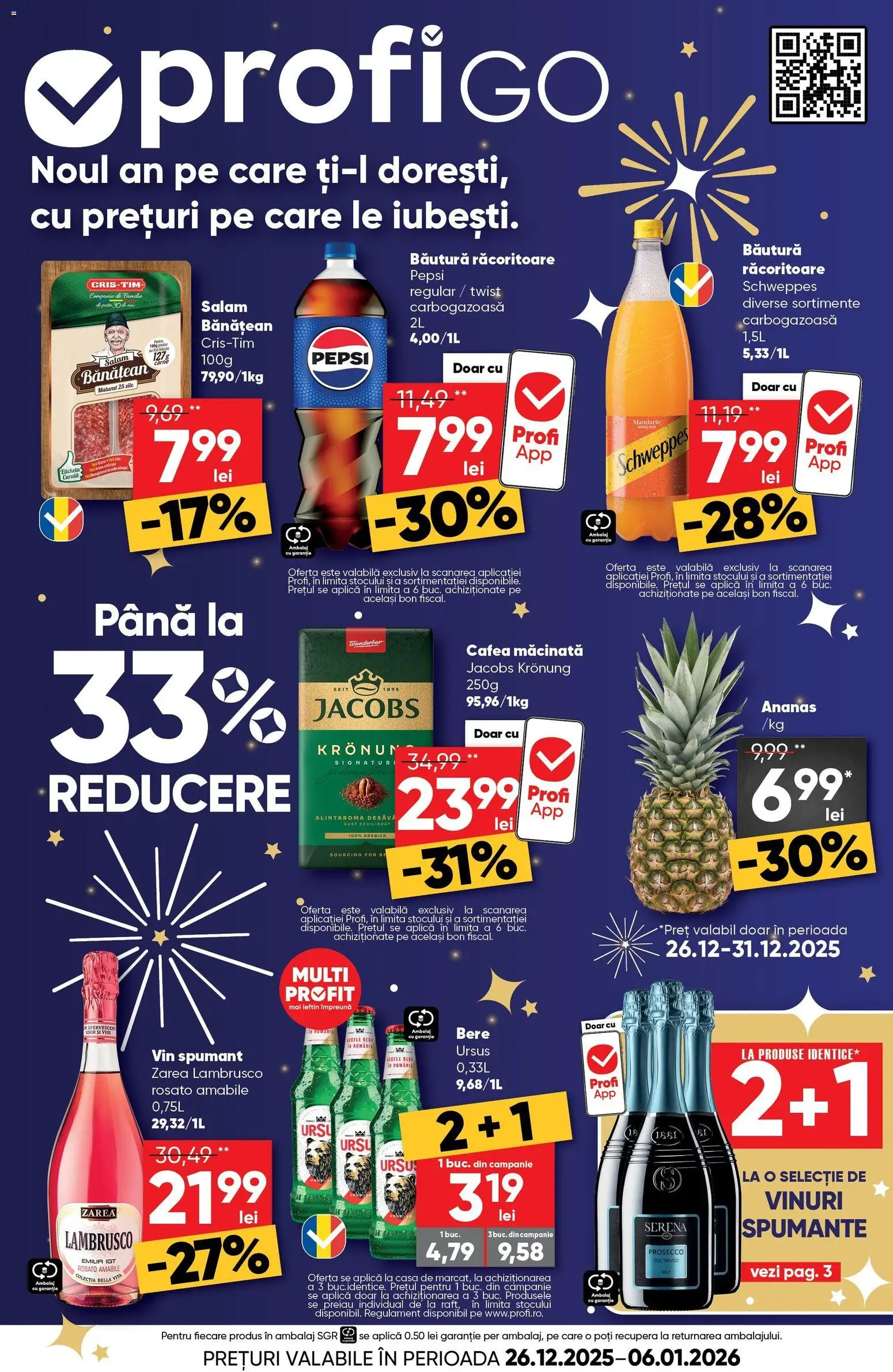 Noul catalog Profi – valabil de la 26.12.2025 | Pagină: 1 | Produse: Prosecco, Vin, Bere, Ananas
