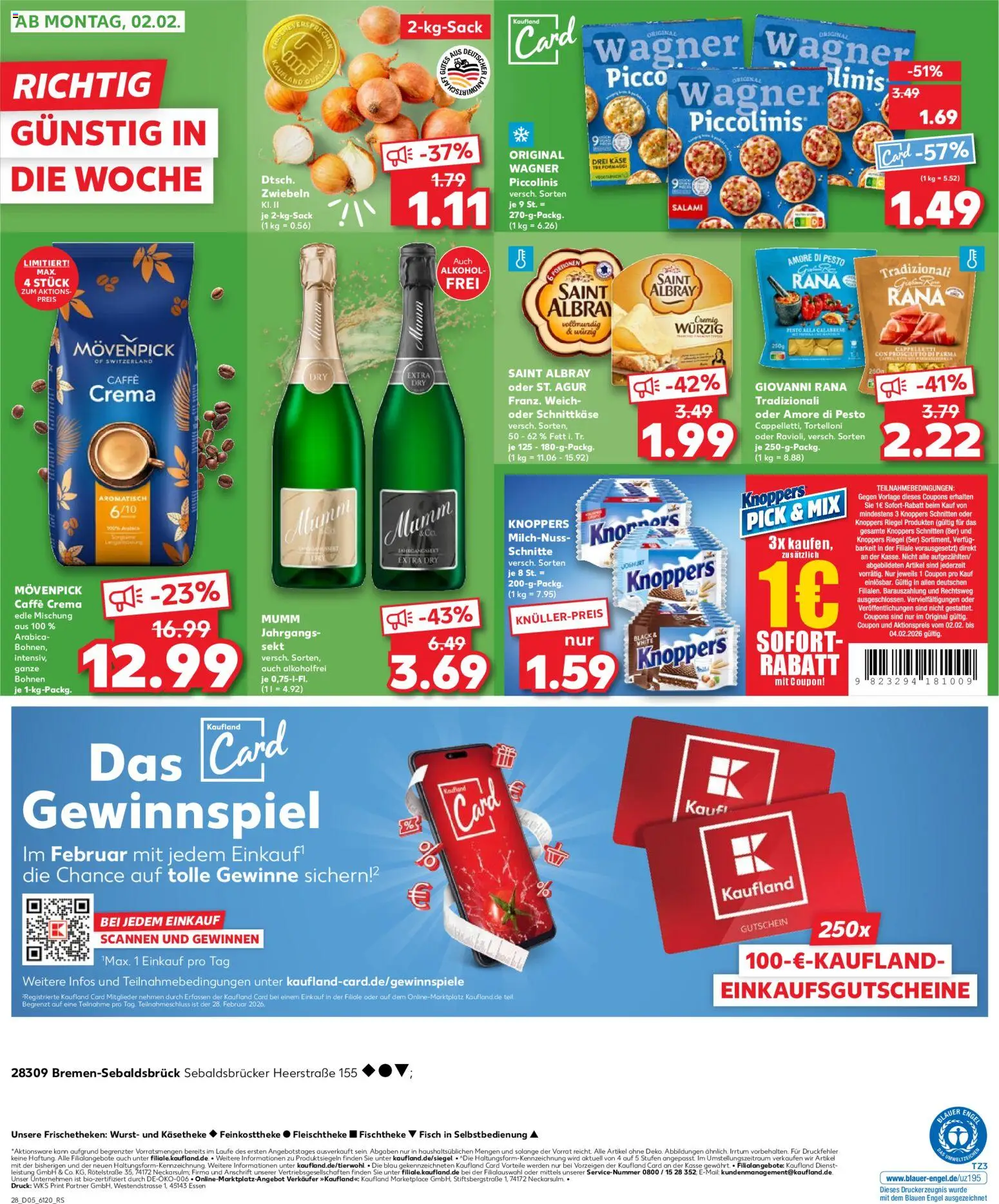Kaufland prospekt Bremen	 – gültig ab 29.01.2026 | Seite: 28 | Produkte: Käse, Fisch, Zwiebeln, Salami