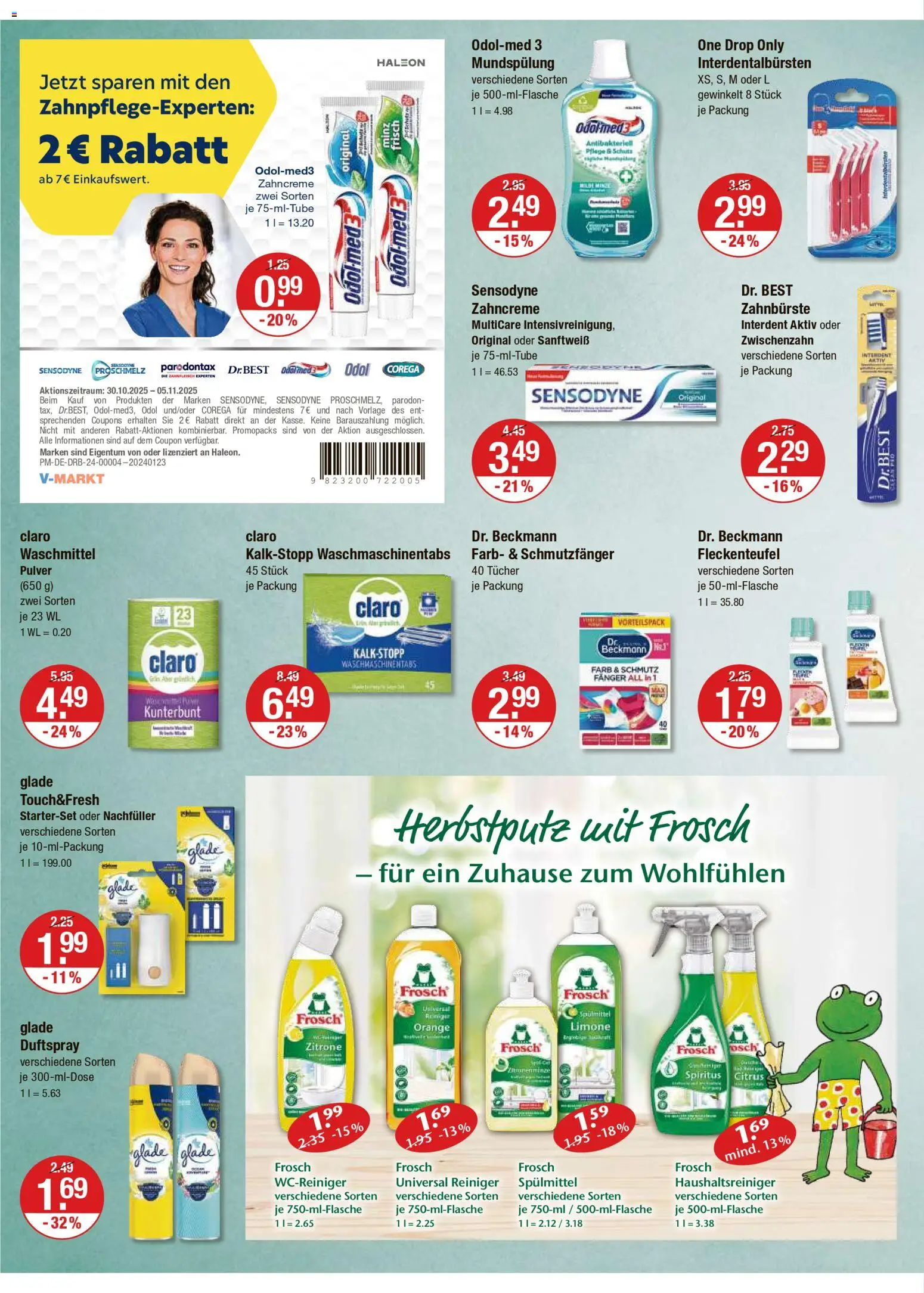 V-Markt - Hallertau / Oberpfalz – gültig ab 30.10.2025 | Seite: 10 | Produkte: Zahnbürste, Waschmittel, Zitrone