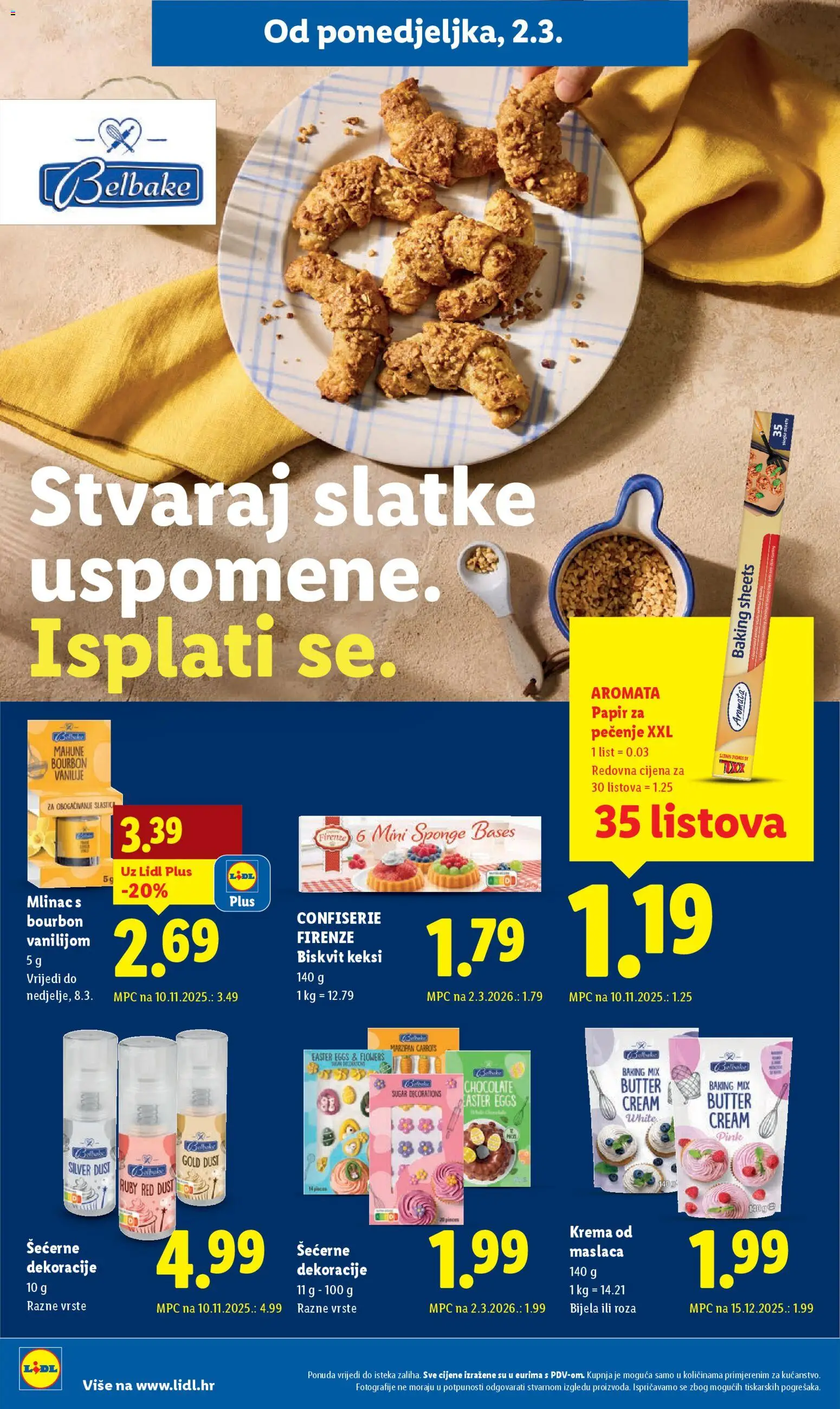 Lidl katalog | vrijedi od 02.03.2026 | Stranica: 10 | Proizvodi: Keksi, Krema, Papir za pečenje