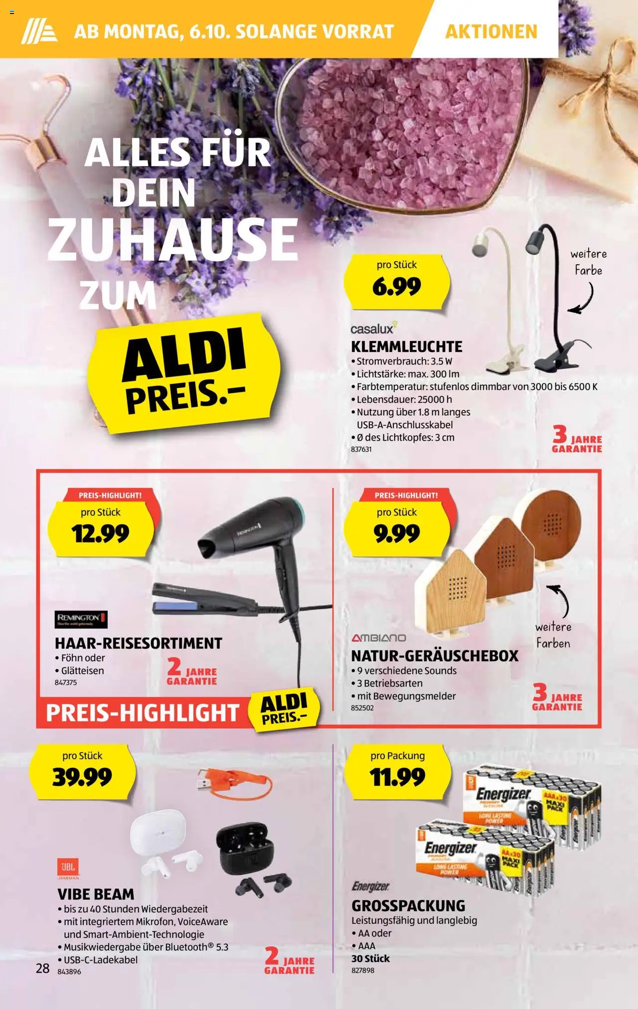 Aldi Aktionen – gültig ab 02.10.2025 | Seite: 29 | Produkte: Glätteisen, Föhn
