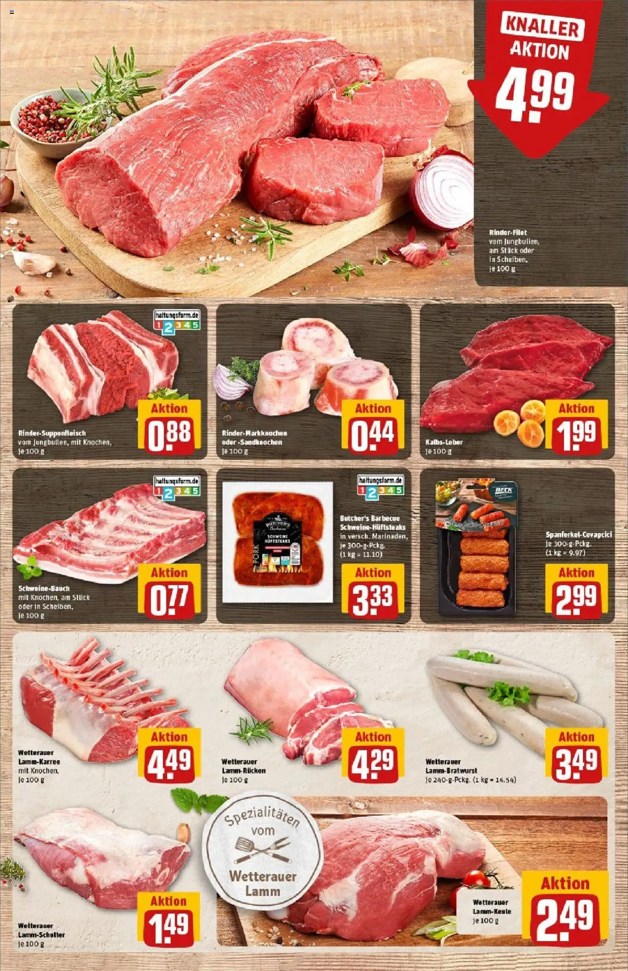 Rewe prospekt Stockstadt	 - gültig ab dem 03.08.2025 | Seite: 9 | Produkte: Lammkeule, Schweinebauch, Cevapcici, Kalbsleber