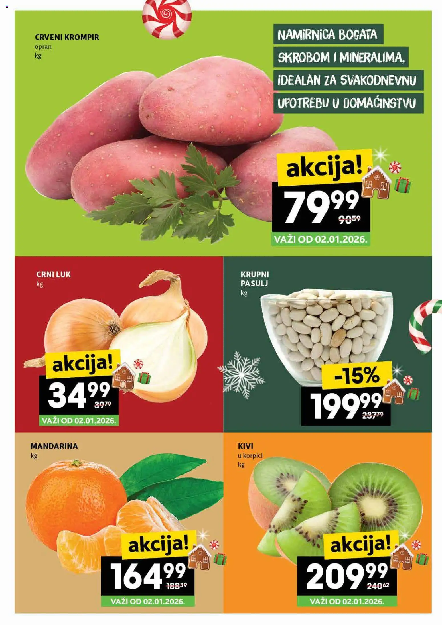 Roda katalog - važi od 25.12.2025 | Strana: 3 | Proizvode: Mandarina, Kivi, Pasulj, Crni luk