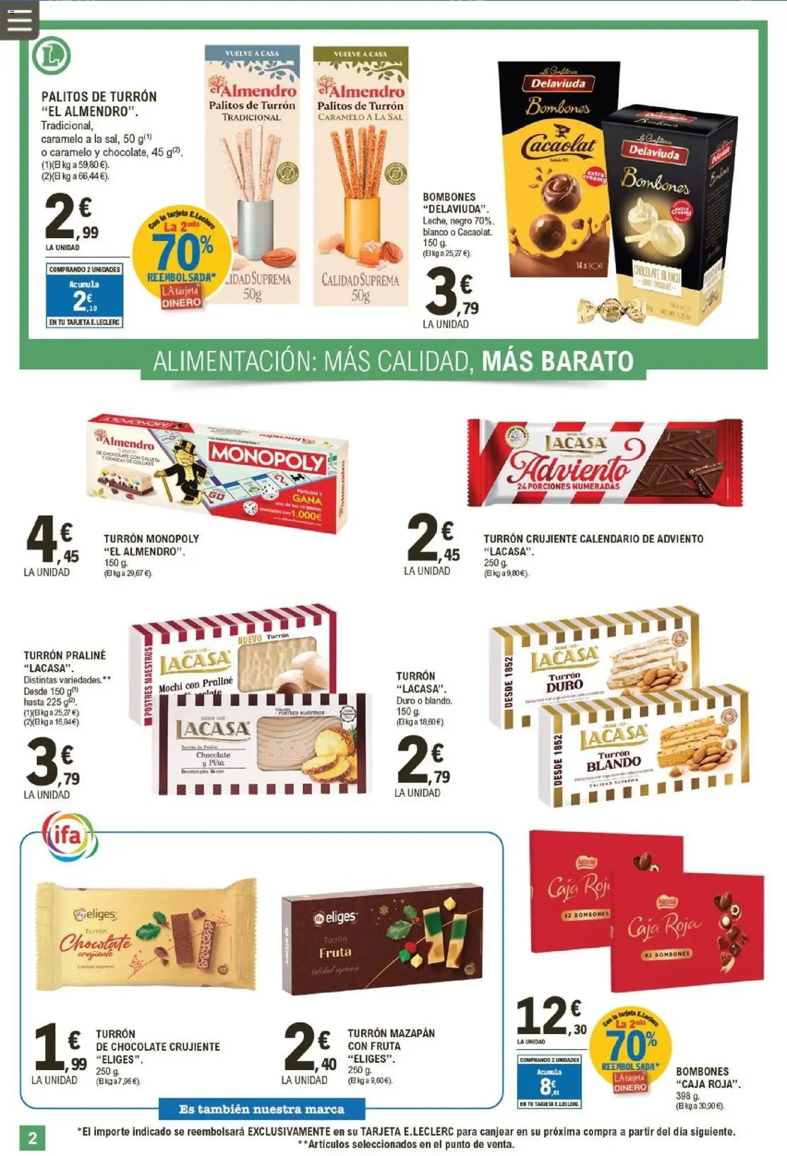 E.Leclerc folleto │ válido desde el 19.11.2025 | Página: 2 | Productos: Chocolate, Piña, Caja