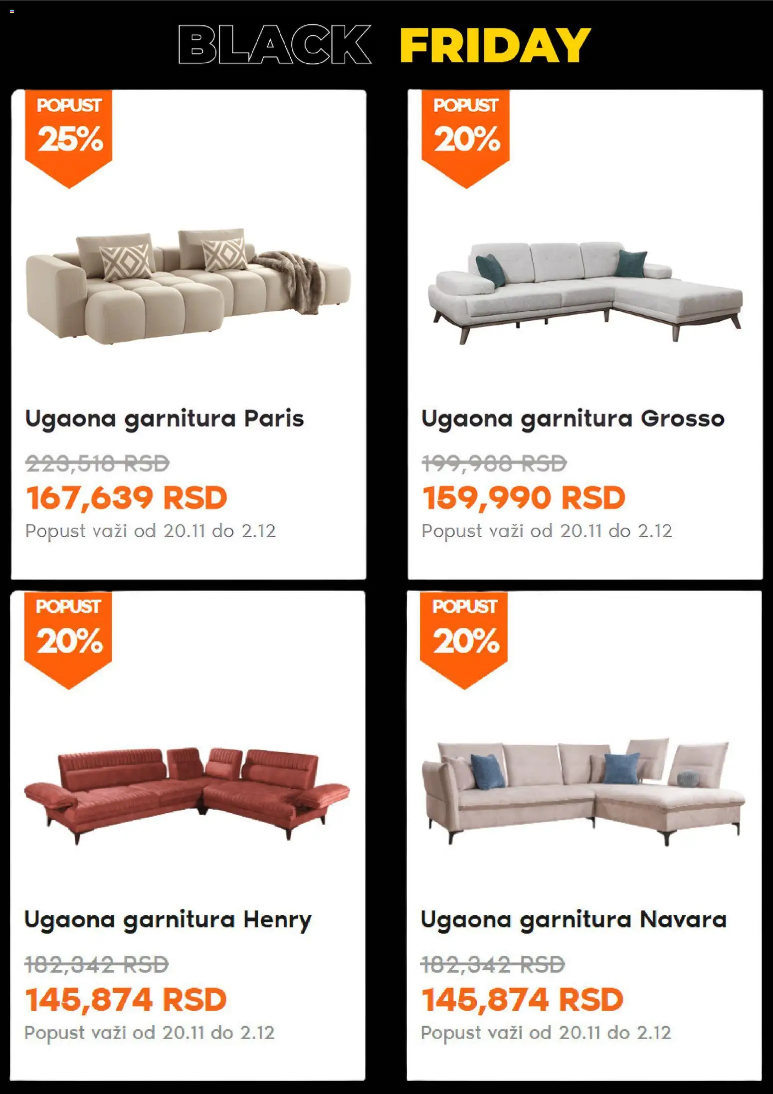 Vitorog katalog - važi od 20.11.2025 | Strana: 5 | Proizvode: Ugaona garnitura