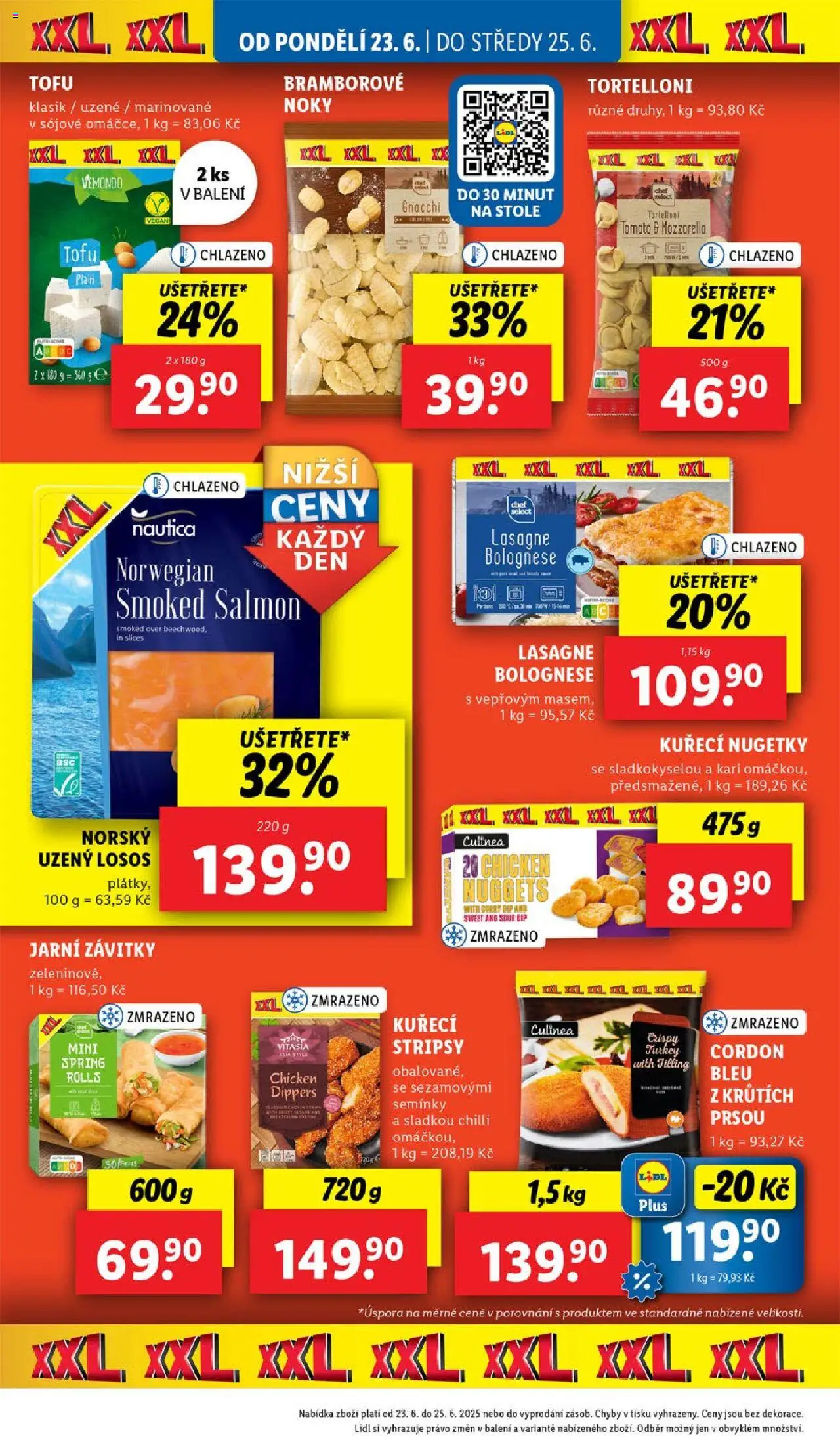 Lidl leták od 23.06.2025 | Strana: 16 | Produkty: Cordon Bleu, Kuřecí nugetky, Tofu, Mozzarella