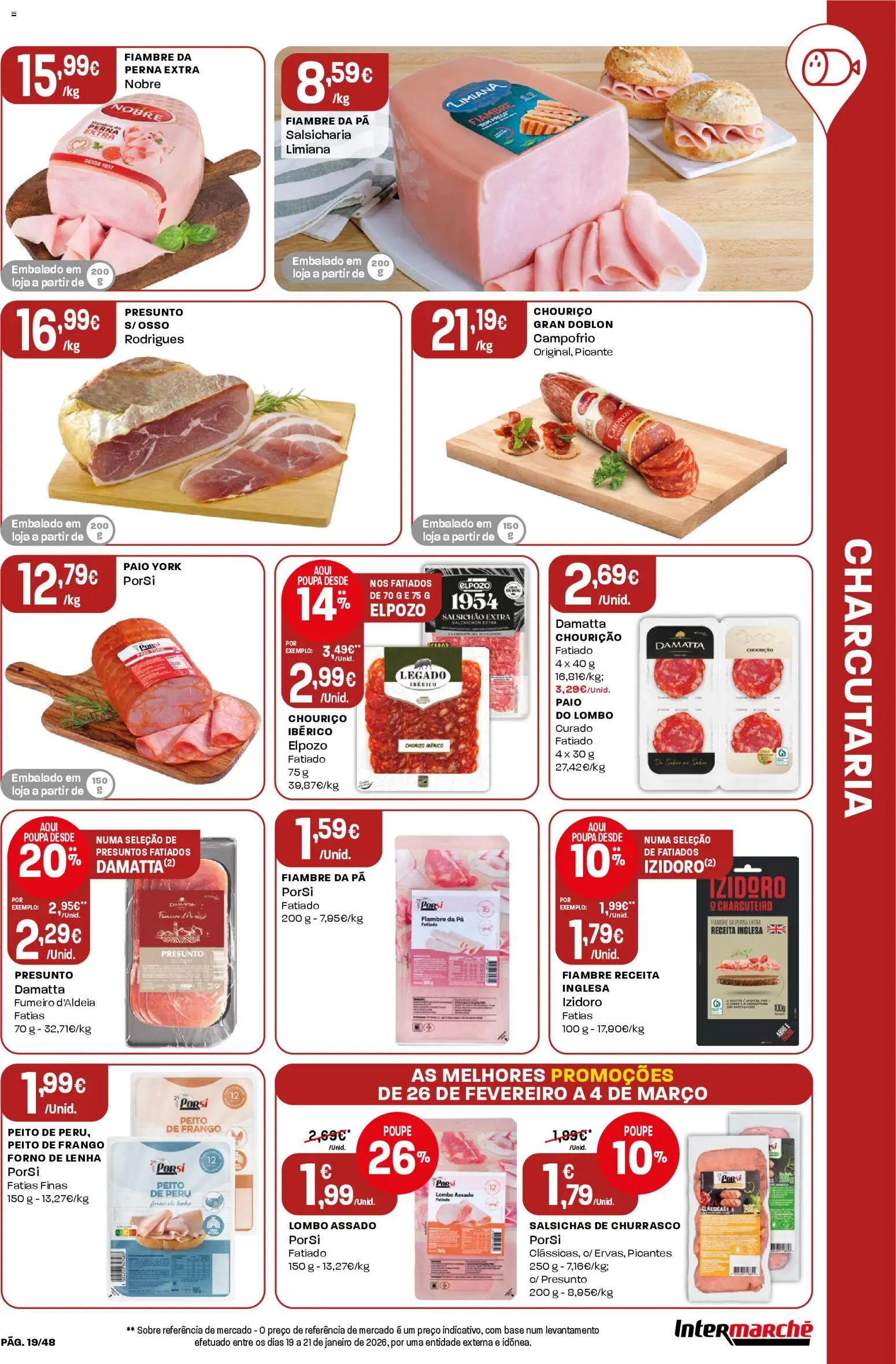 Intermarché folheto │ válido de 26.02.2026 | Página: 19 | Produtos: Forno, Frango, Lombo, Presunto