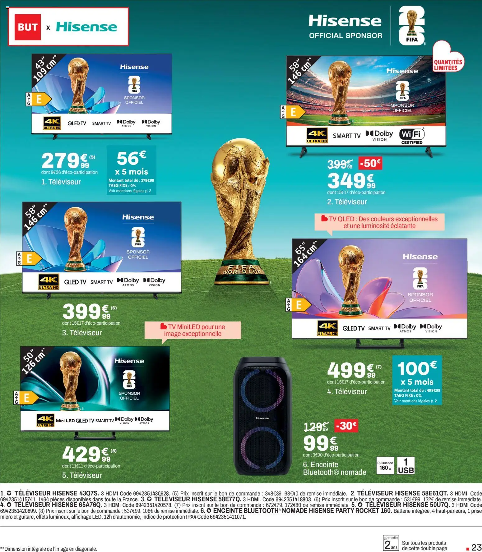 {H1} | Page: 23 | Produits: Televiseur, Prise, Batterie, Smart TV