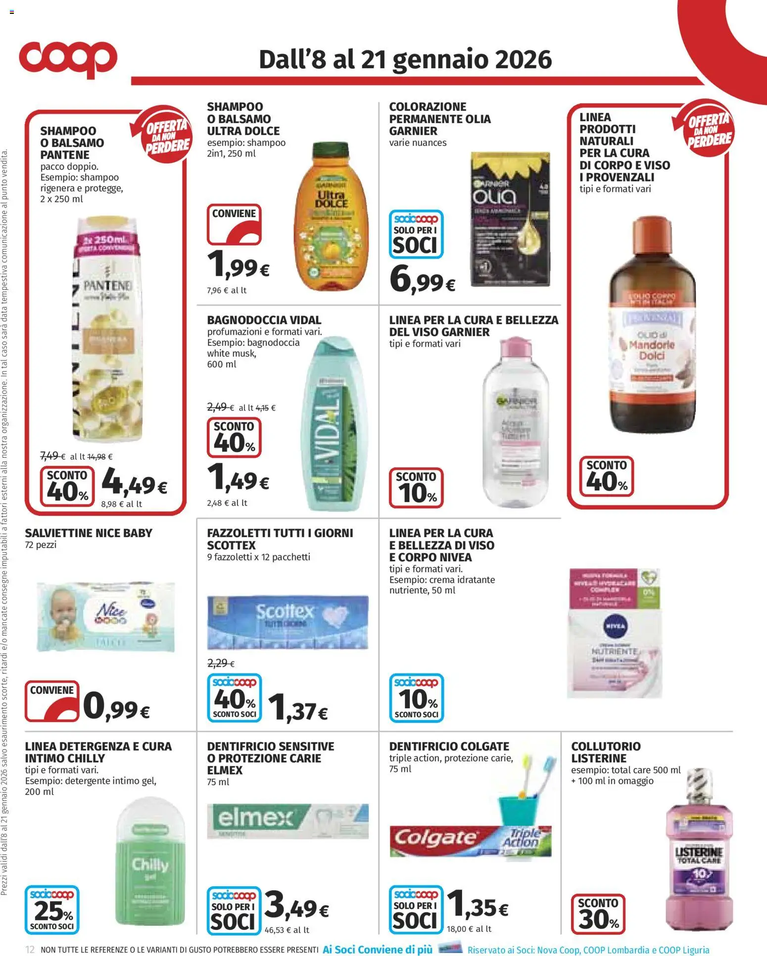 Volantino COOP del 08.01.2026 | Pagina: 12 | Prodotti: Balsamo, Dentifricio, Collutorio, Data