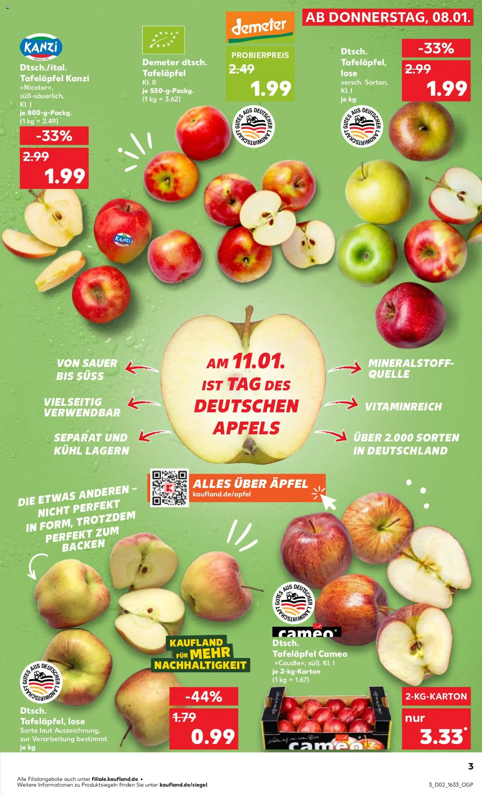 Kaufland prospekt Speyer	 – gültig ab 08.01.2026 | Seite: 3 | Produkte: Äpfel, Apple