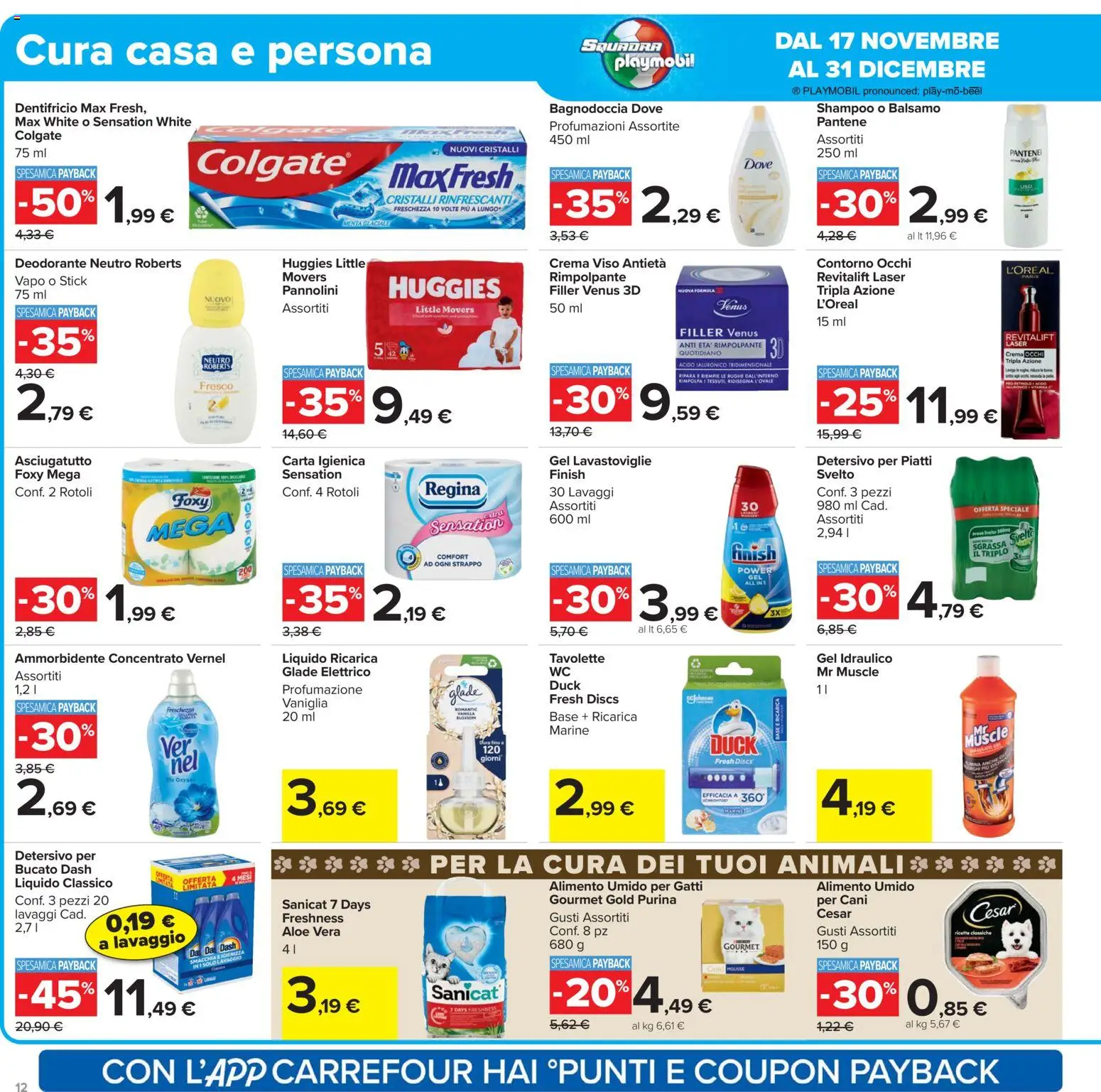 Volantino Carrefour del 02.12.2025 | Pagina: 12 | Prodotti: Balsamo, Carta igienica, Dentifricio, Detersivo per piatti