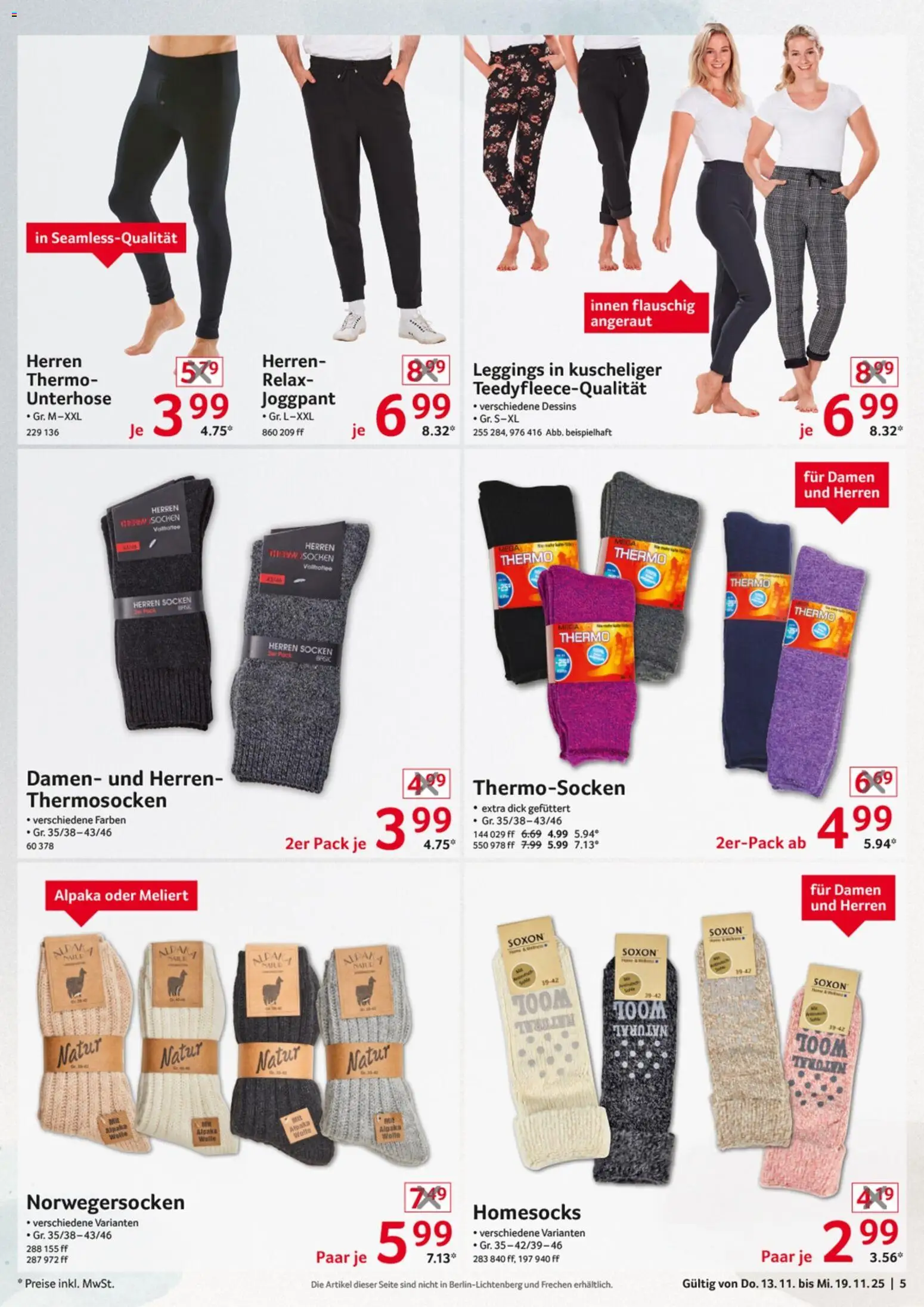 Selgros  Non Food – gültig ab 13.11.2025 | Seite: 5 | Produkte: Socken, Leggings