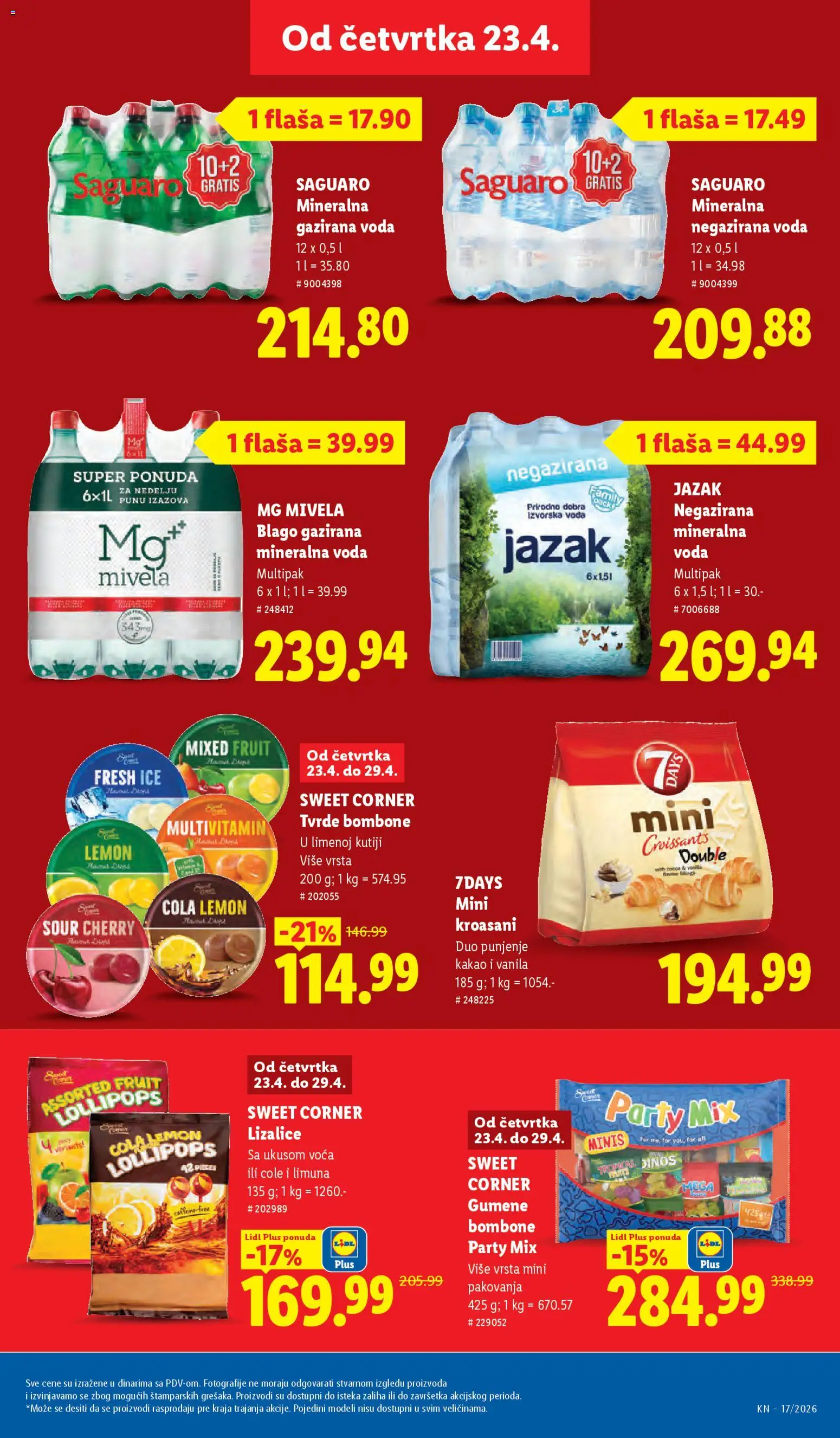 Lidl katalog - važi od 23.04.2026 | Strana: 35 | Proizvode: Bombone, 7days, Negazirana voda, Mineralna voda