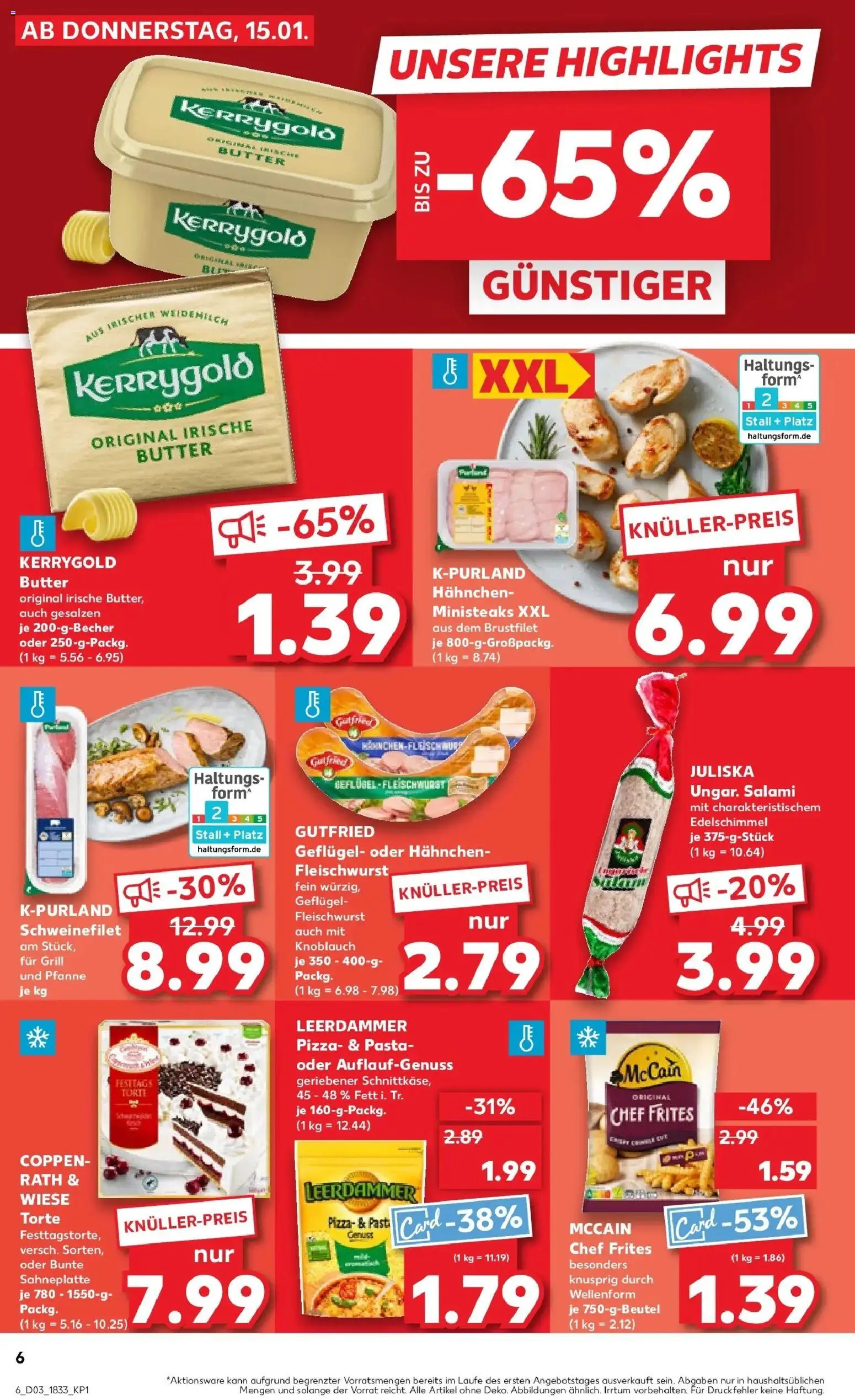 Kaufland prospekt Menden (Sauerland)	 – gültig ab 15.01.2026 | Seite: 6 | Produkte: Knoblauch, Pasta, Salami, Pizza