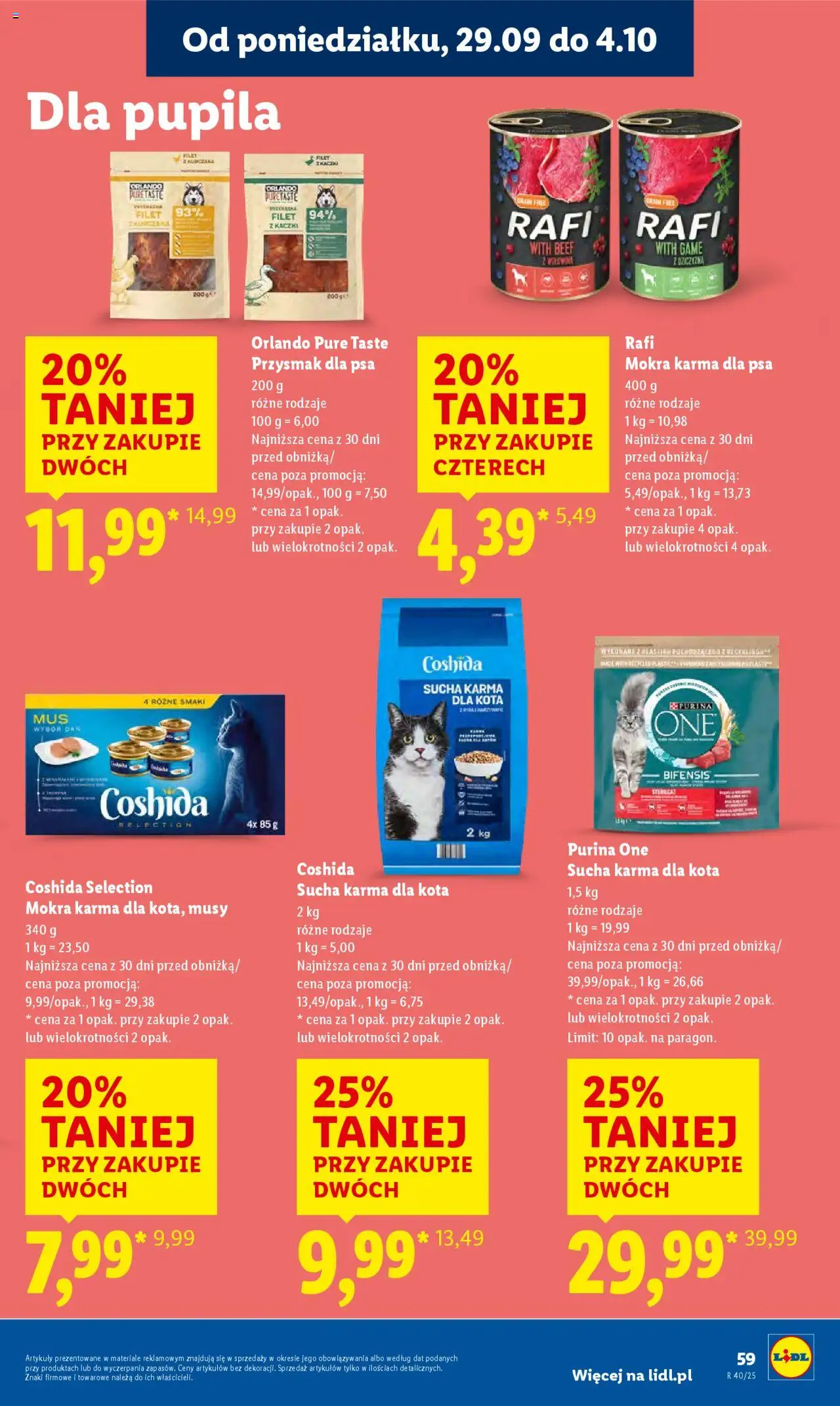 Lidl Gazetka od 29.09.2025 | Strona: 63 | Produkty: Karma dla kota, Karma dla psa, Wołowina