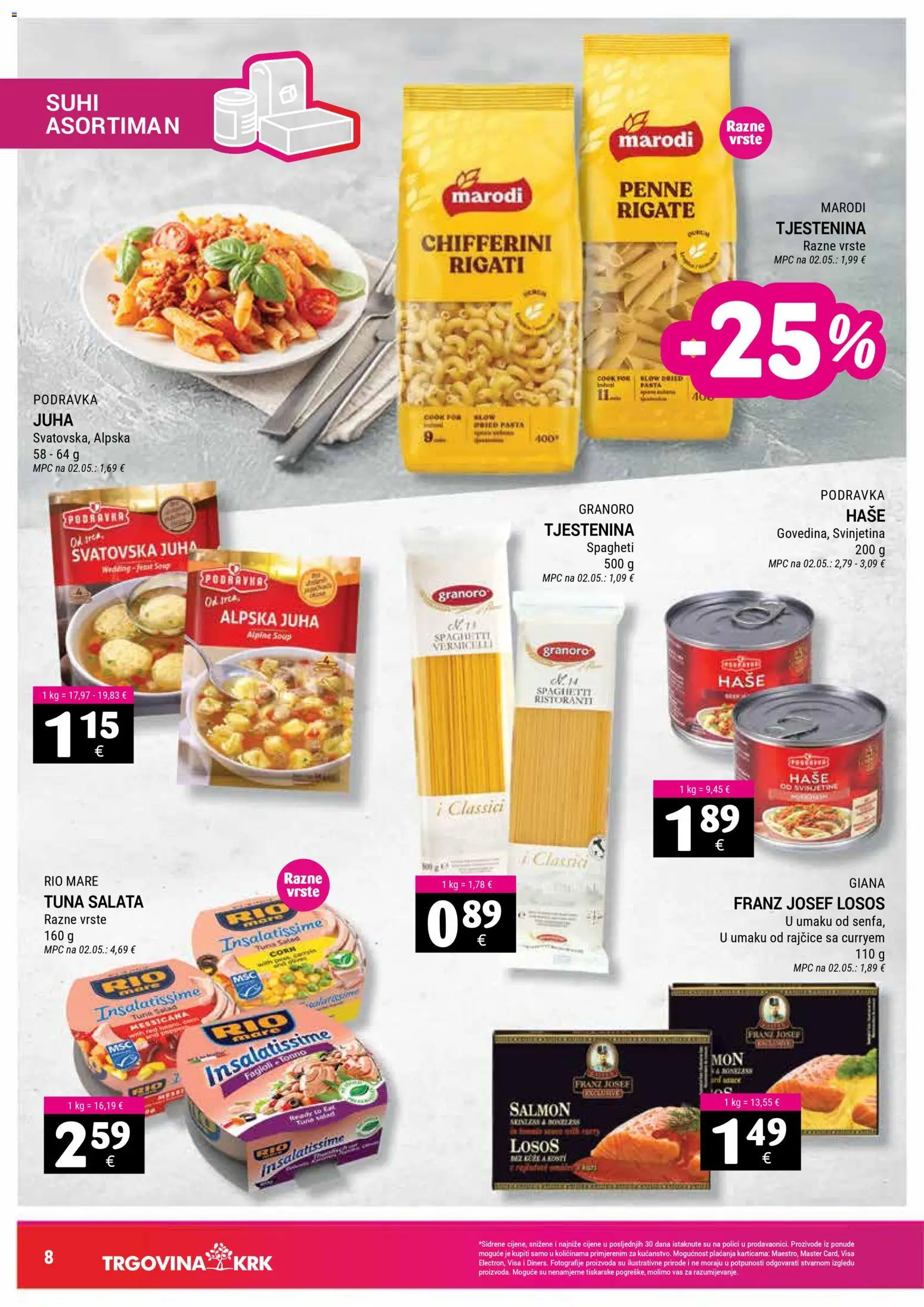 Trgovina Krk katalog | vrijedi od 16.02.2026 | Stranica: 8 | Proizvodi: Rajčice, Tjestenina, Salata, Juha