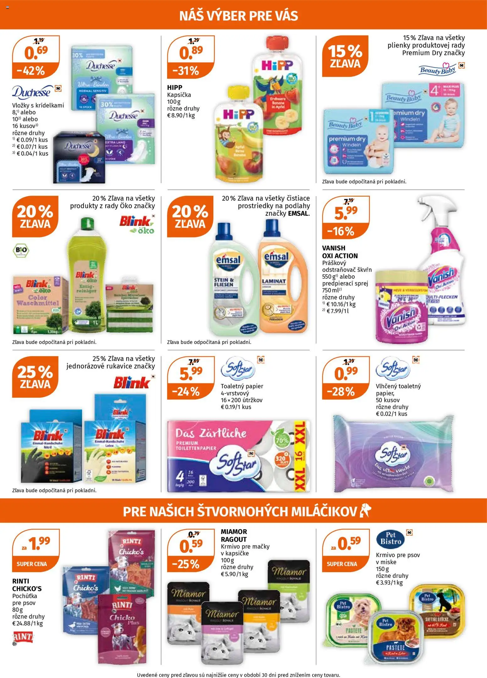 Nové Müller akcie – leták je platný od 16.04.2026 | Strana: 3 | Produkty: Vanish, Toaletný papier, Rukavice, Plienky