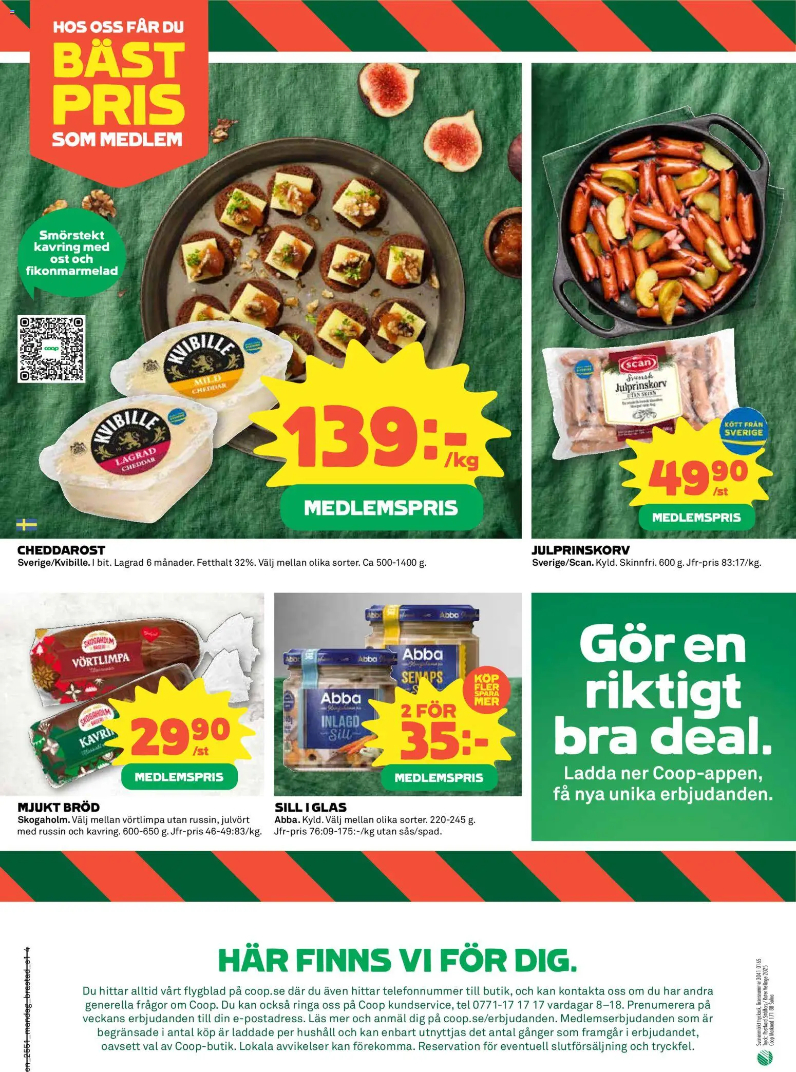 Coop reklamblad aktuell från 15.12.2025 | Sida: 4 | Produkter: Cheddar, Sill, Ost, Bröd