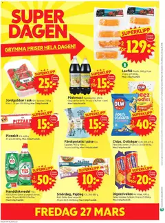 ICA Supermarket erbjudanden - Förhandsvisning av reklamblad från butik ICA Supermarket aktuell från 23.03.2026 | Sida: 14 | Produkter: Färskpotatis, Pizzakit, Papper, Jordgubbar