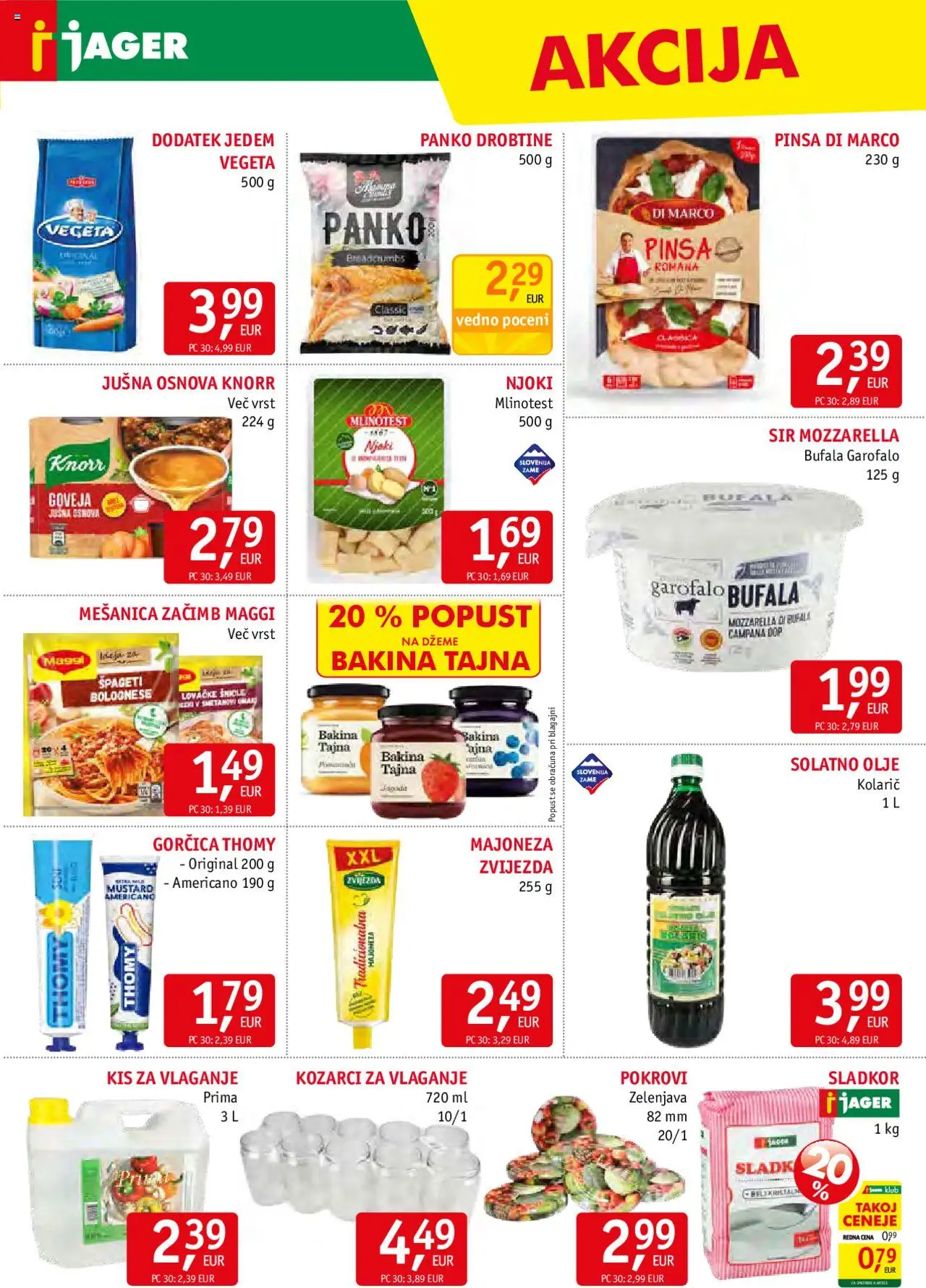 Jager katalog │ velja od 16.07.2025 | Stran: 7 | Izdelki: Gorčica, Sir, Njoki, Sladkor