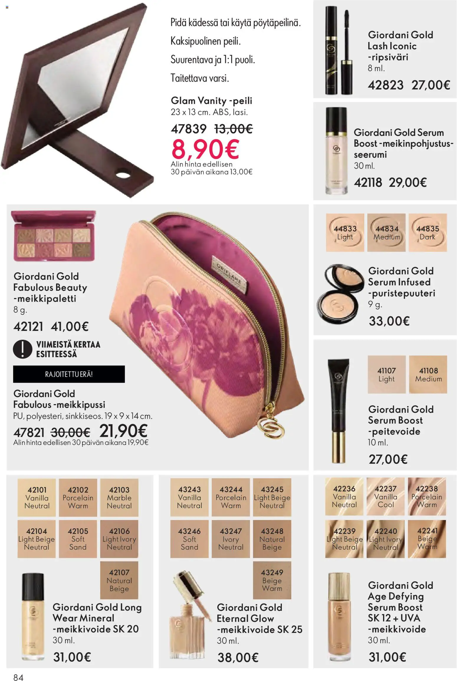 Oriflame - Black Friday – voimassa 19.11.2025 alkaen | Sivu: 84 | Tuotteet: Peitevoide, Meikkipussi, Seerumi, Peili
