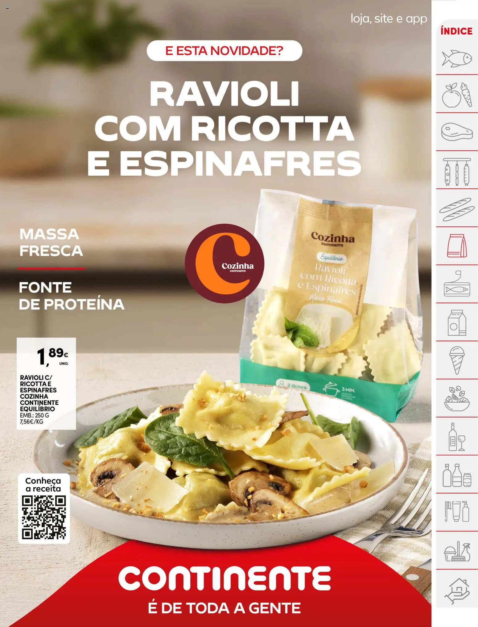 Continente folheto │ válido de 21.04.2026 | Página: 17 | Produtos: Espinafres, Massa, Proteina