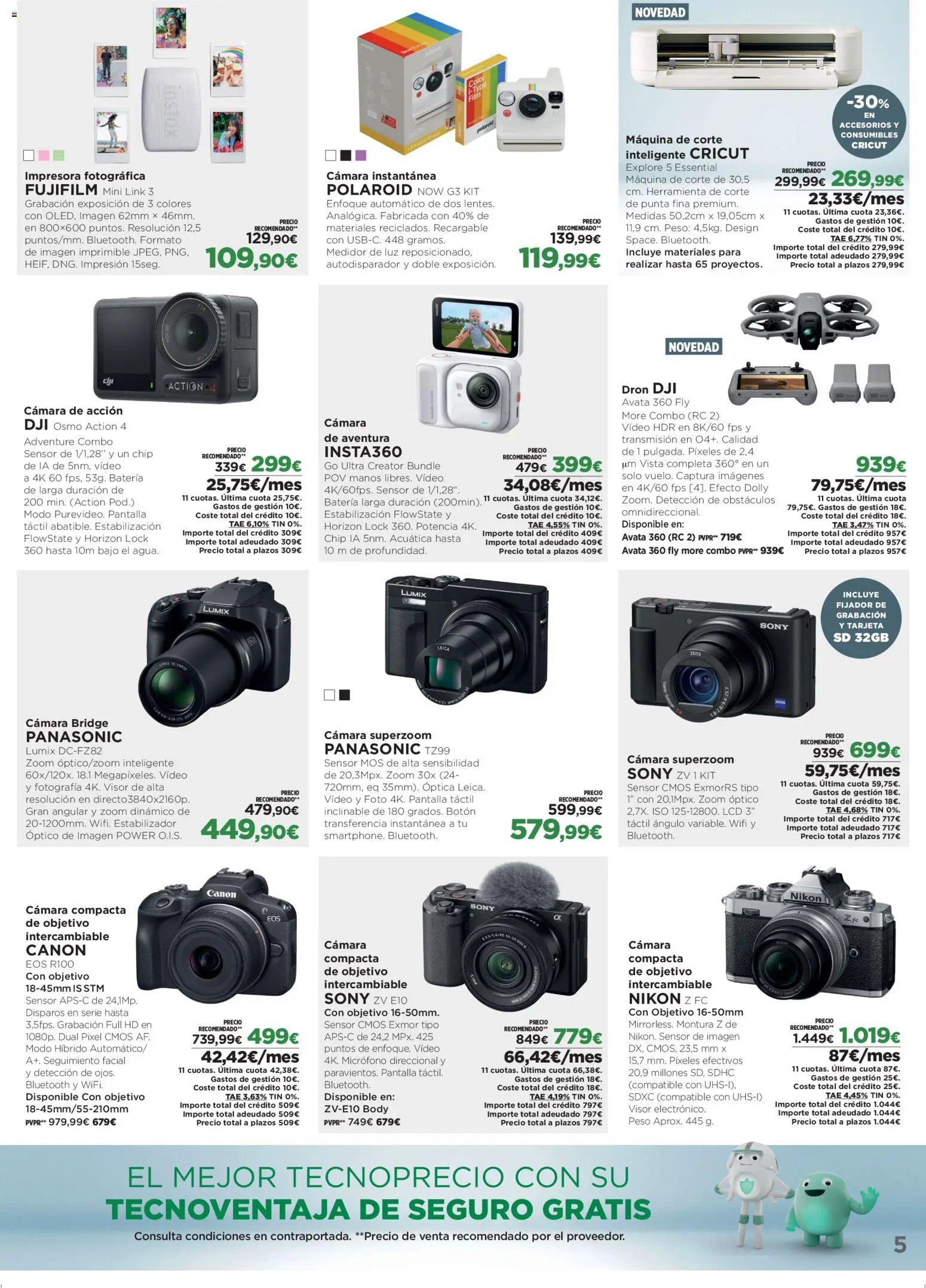 El Corte Inglés ofertas │ válido desde el 27.04.2026 | Página: 5 | Productos: Cámara instantánea, Cámara, Micrófono, Batería