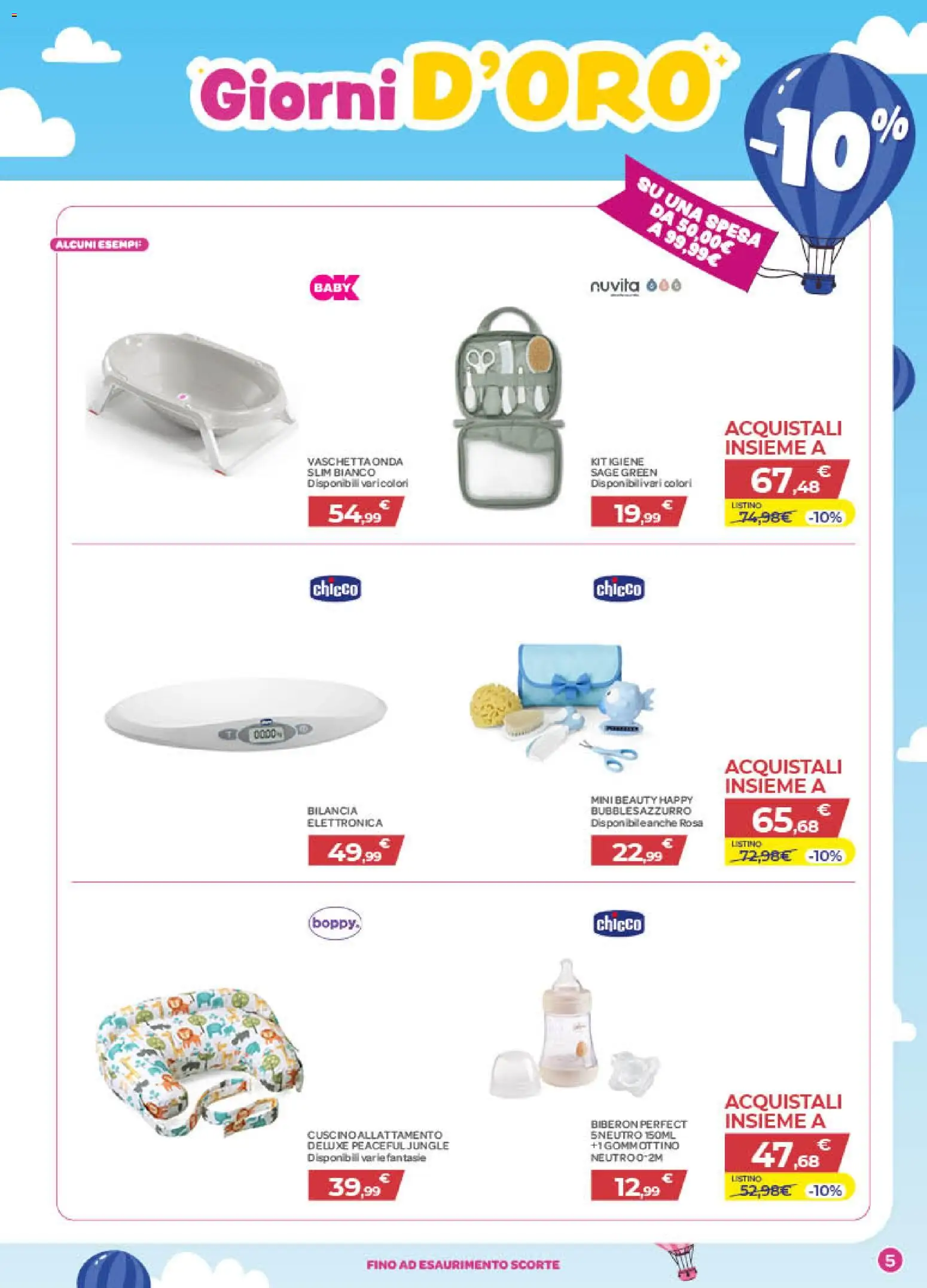 Volantino Bimbo store del 26.03.2026 | Pagina: 5 | Prodotti: Biberon, Bilancia, Cuscino