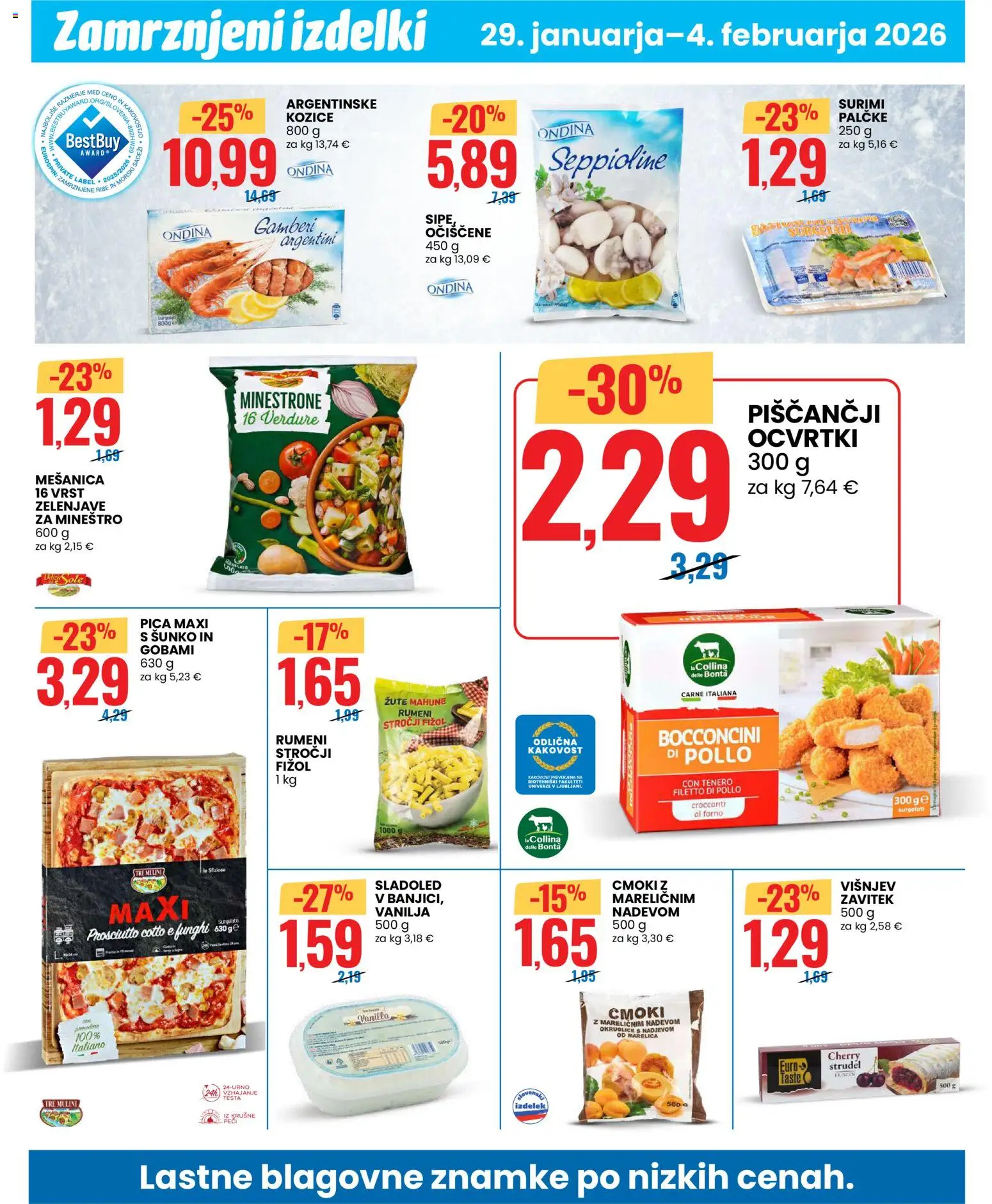 Novi Eurospin katalog ponudbe – veljaven od 29.01.2026 | Stran: 6 | Izdelki: Kozice, Pica, Ribe, Sladoled