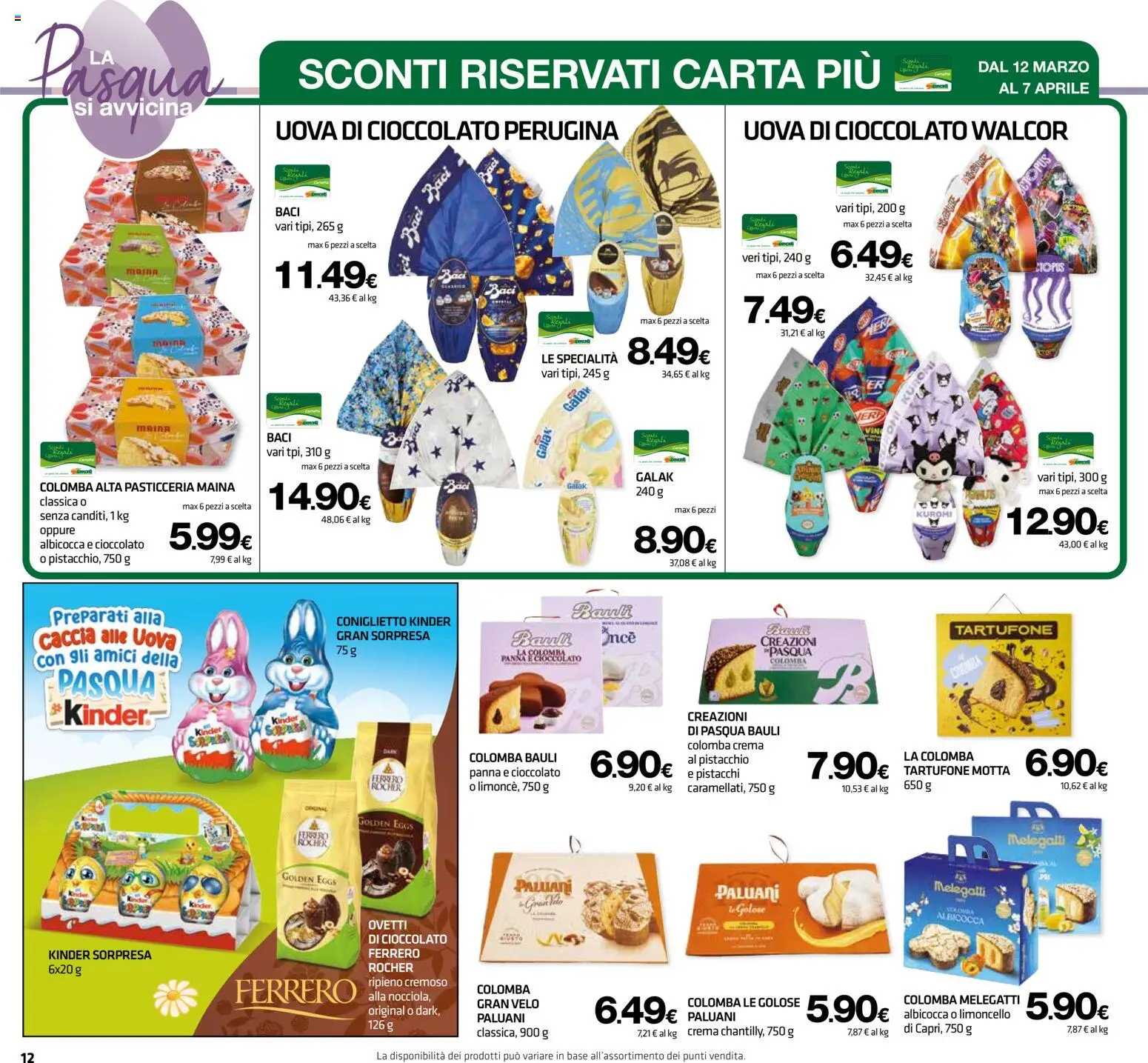 Volantino Superconti del 12.03.2026 | Pagina: 13 | Prodotti: Uova, Cioccolato, Panna, Pistacchi