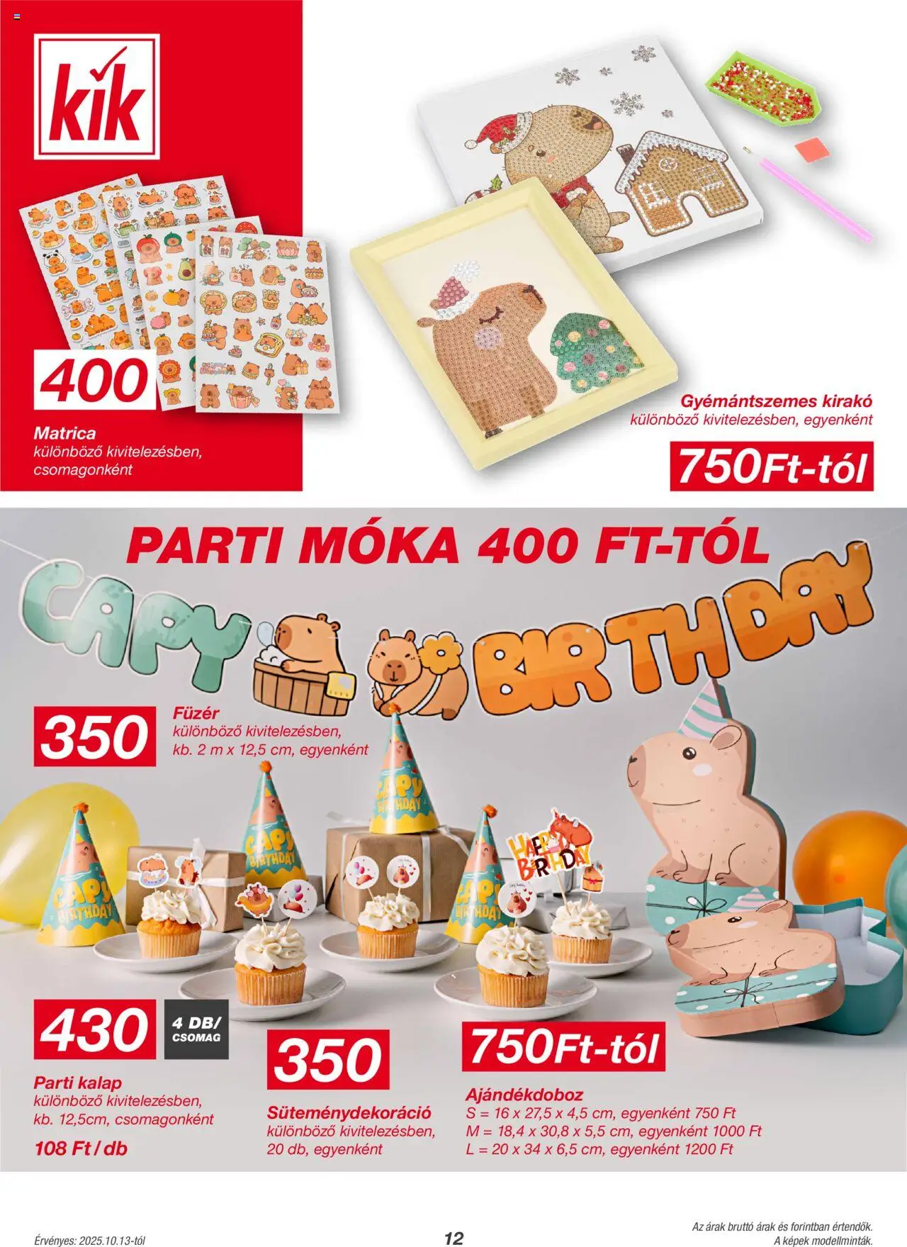 Kik akciós ujság - amely érvényes a következő dátumtól: 13.10.2025 | Oldal: 12 | Termékek: Kalap