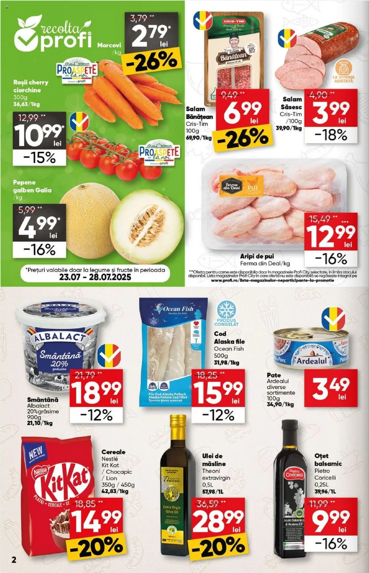 Catalog Profi City – valabil de la 23.07.2025 | Pagină: 2 | Produse: Pate, Ulei, Morcovi, Fructe