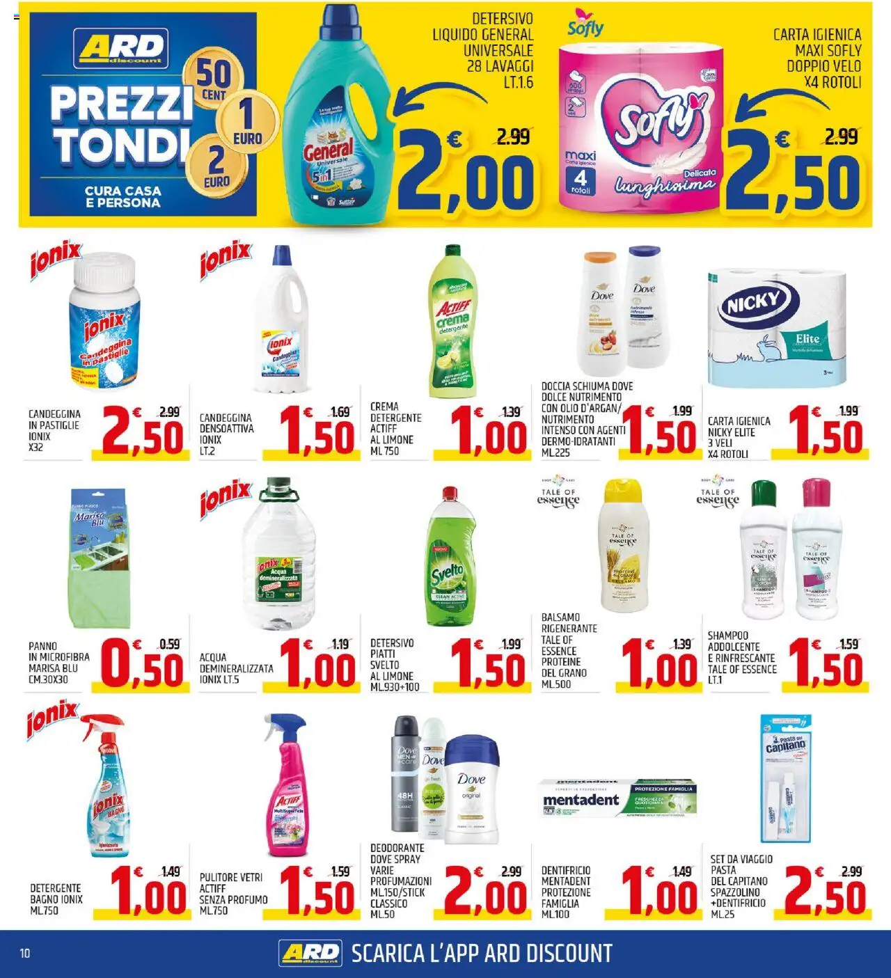 Volantino ARD Discount del 21.08.2025 | Pagina: 10 | Prodotti: Balsamo, Detergente, Candeggina, Pasta