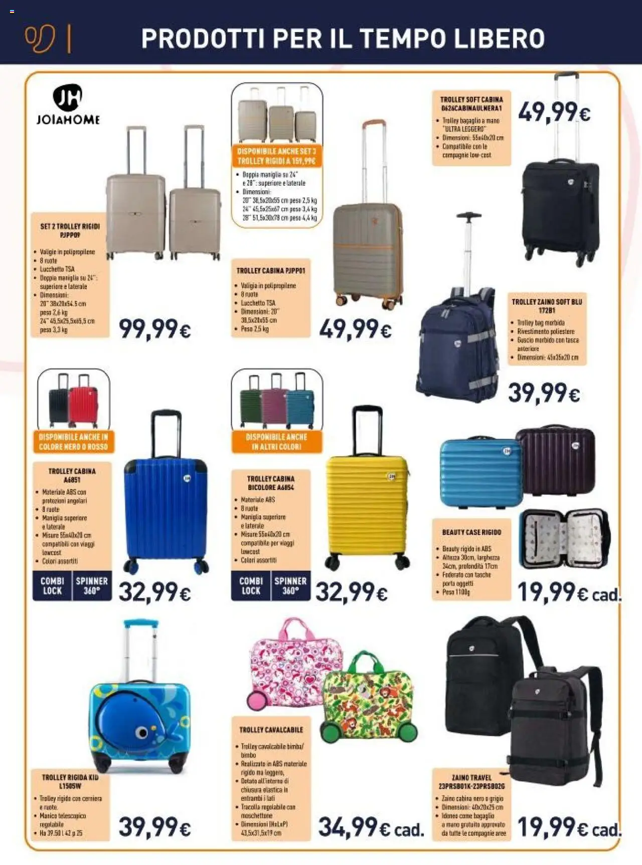 Volantino Unieuro del 13.10.2025 | Pagina: 12 | Prodotti: Zaino, Valigia, Trolley