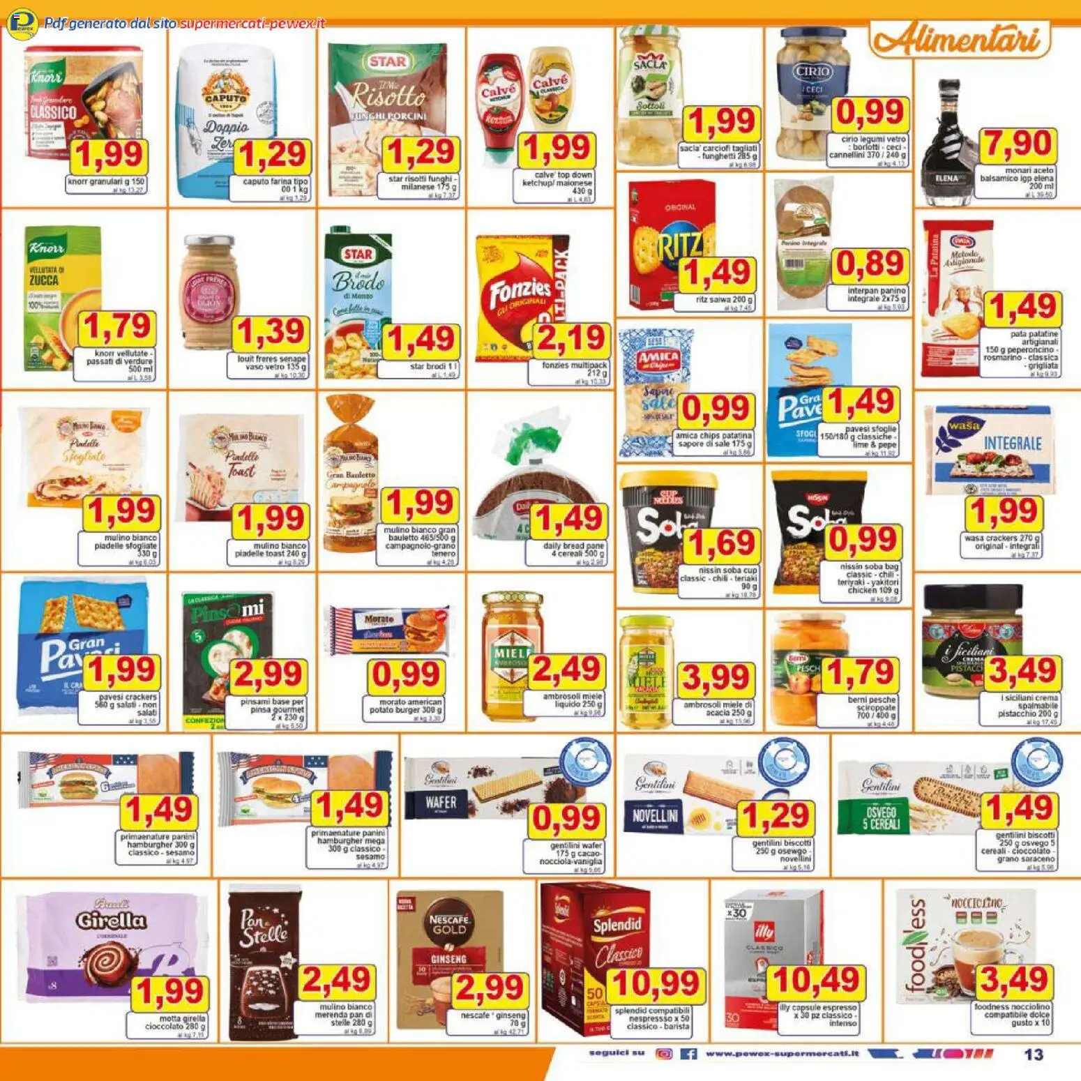 Volantino Pewex del 27.11.2025 | Pagina: 13 | Prodotti: Legumi, Cioccolato, Funghi, Crackers