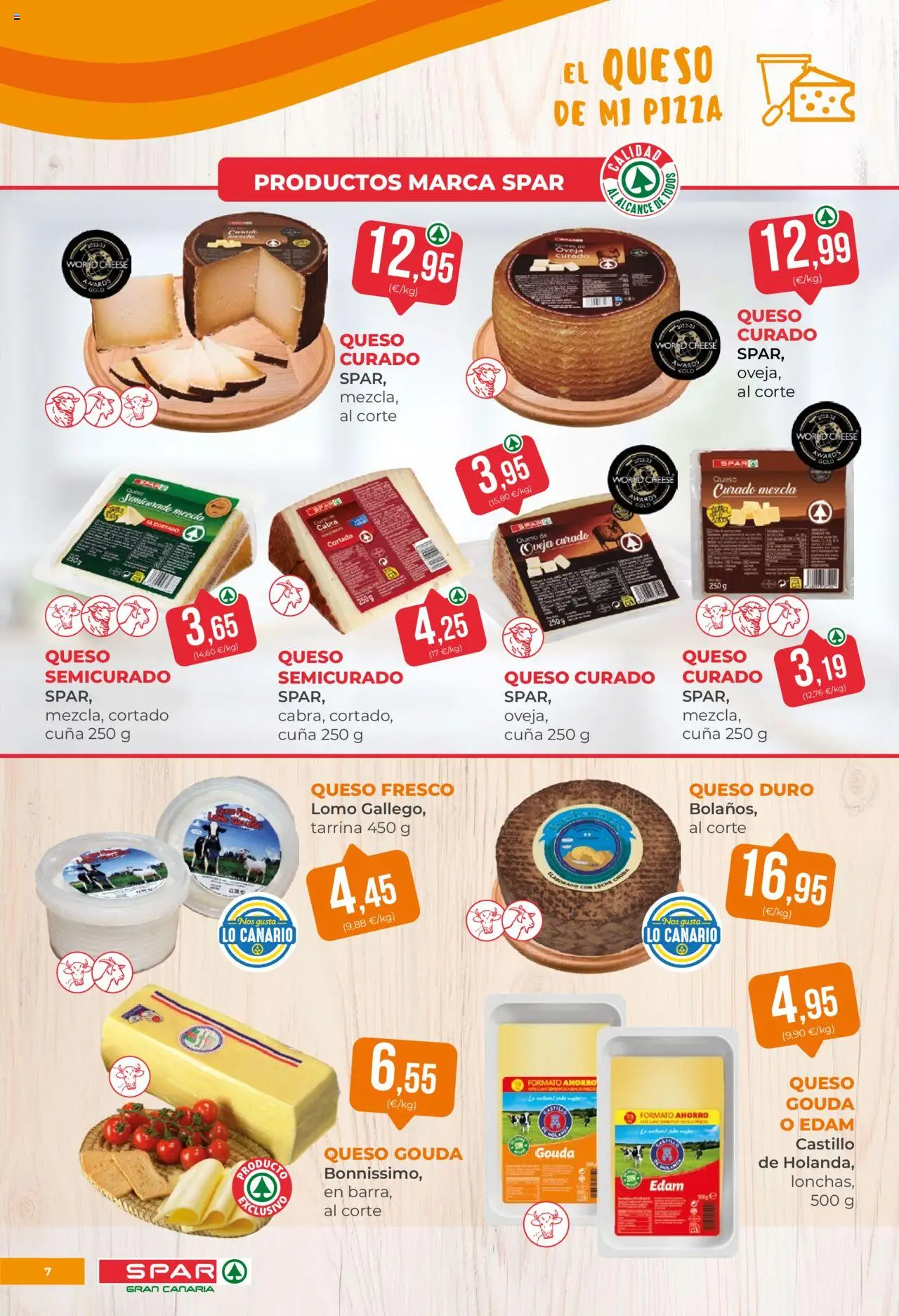 Spar folleto │ válido desde el 27.06.2025 | Página: 7 | Productos: Queso, Pizza, Queso Gouda, Cuna