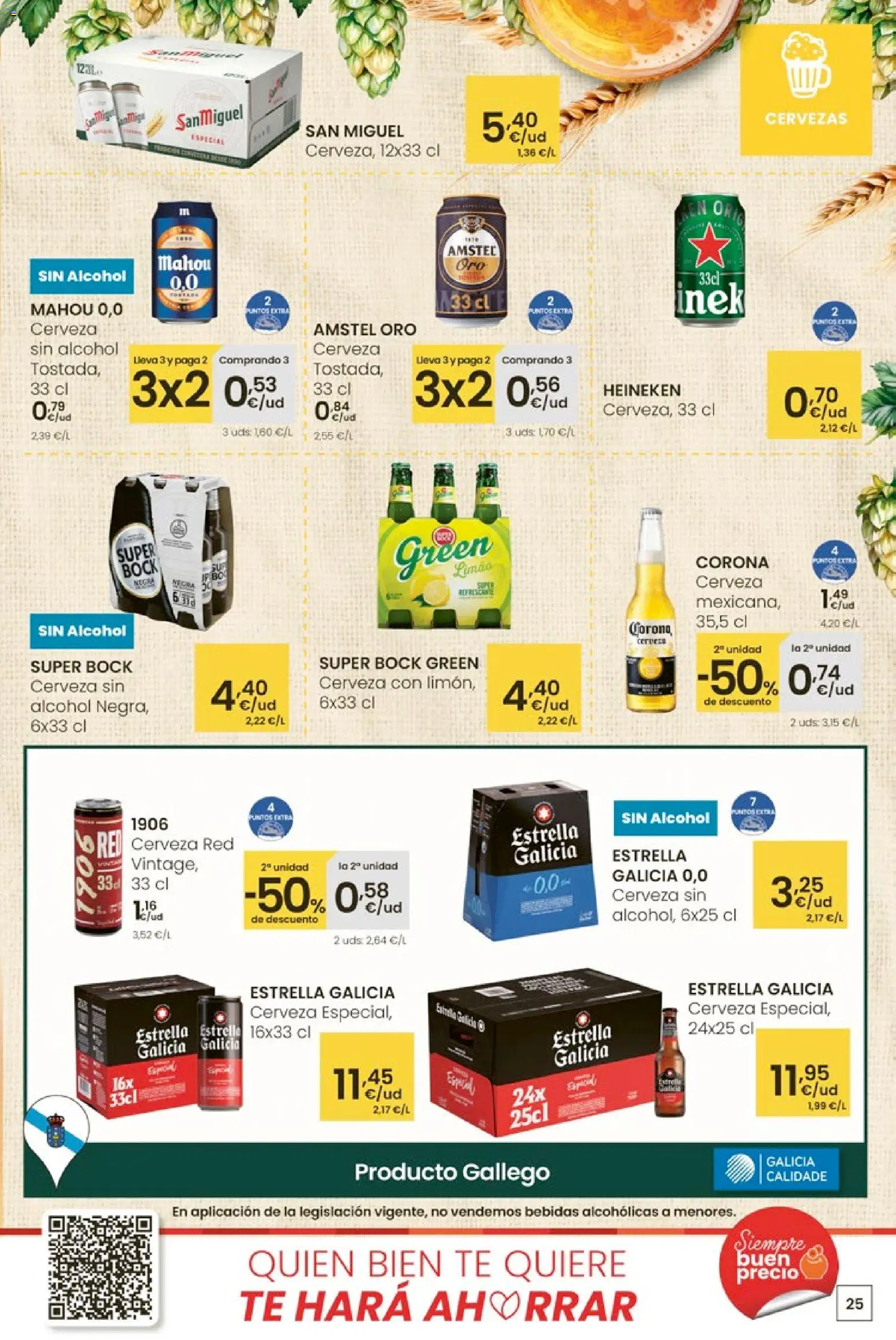 Eroski - Oferta 3x2 │ válido desde el 30.10.2025 | Página: 25 | Productos: Cerveza, Té, Σπανάκι