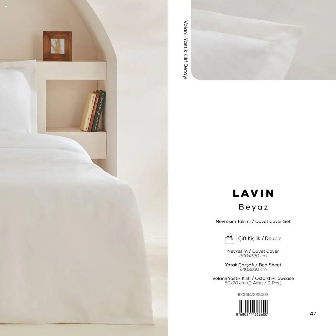 Karaca - Karaca Home - White Collection - 03.03.2025 tarihinden itibaren geçerlidir | Sayfa: 47 | Ürünler: Yatak, Yastık, Nevresim, Yastık kılıfı