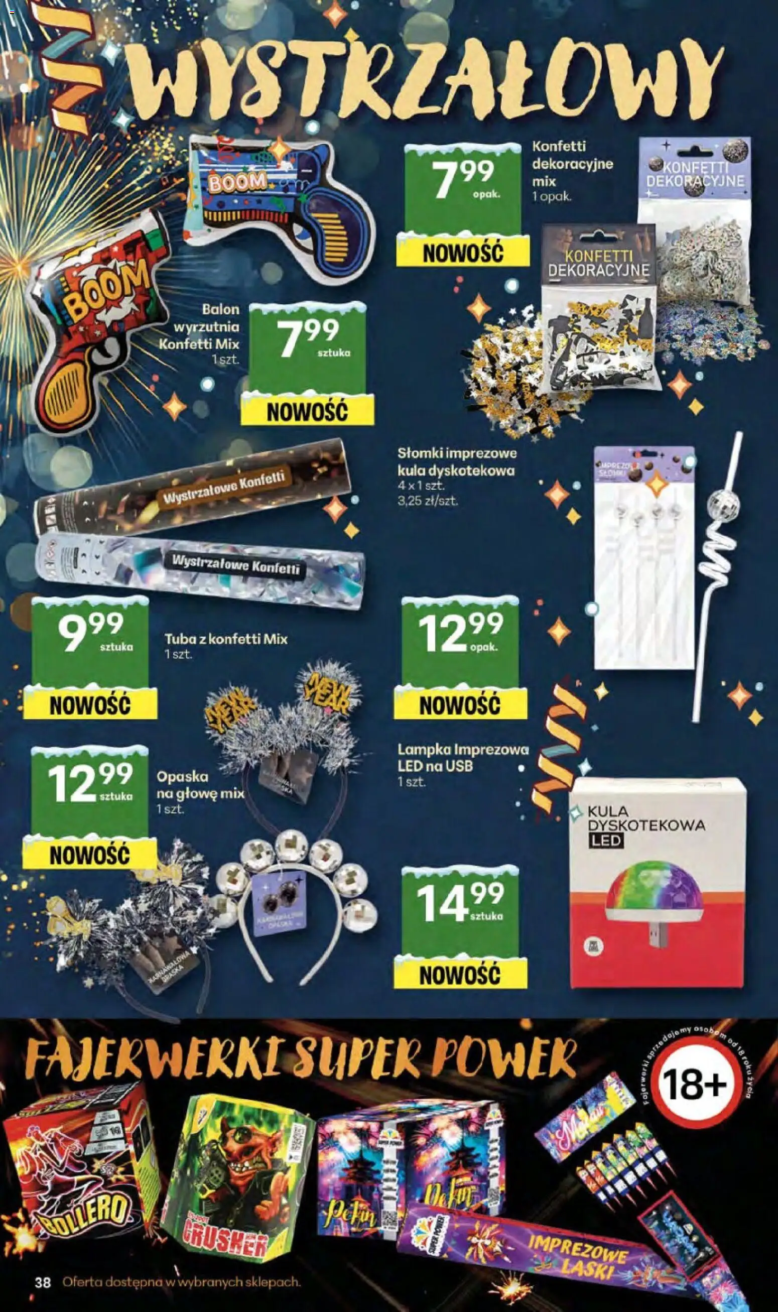 Delikatesy Centrum Gazetka - Sklepy Własne od 29.12.2025 | Strona: 38 | Produkty: Wyrzutnia, Fajerwerki, Słomki, Kawa