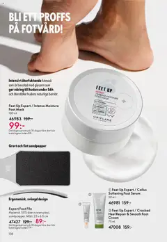Feet Up Expert / Intense Moisture Foot Mask, Intensive moisturizing foot mask boosted with glycerin that nourishes the skin for 56 hours and restores the skin's natural barrier. 100 ml. - Förhandsvisning av reklamblad från butik Oriflame aktuell från 08.10.2025 | Sida: 138 | Produkter: Mask, Serum