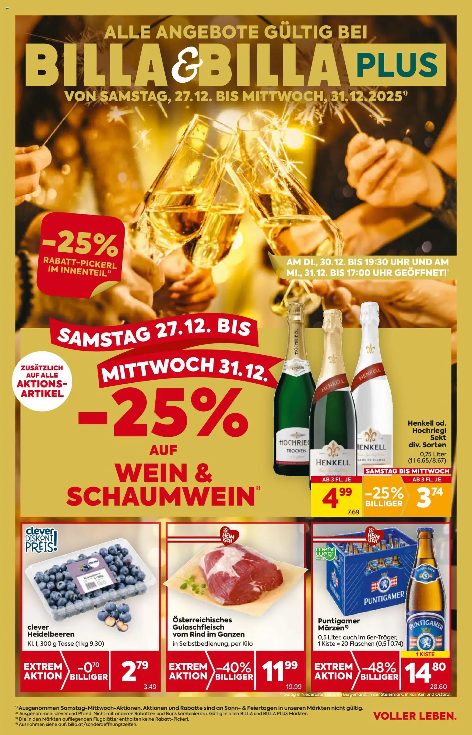 Billa Flugblatt - Steiermark gültig ab 27.12.2025 | Seite: 1 | Produkte: Uhr, Wein