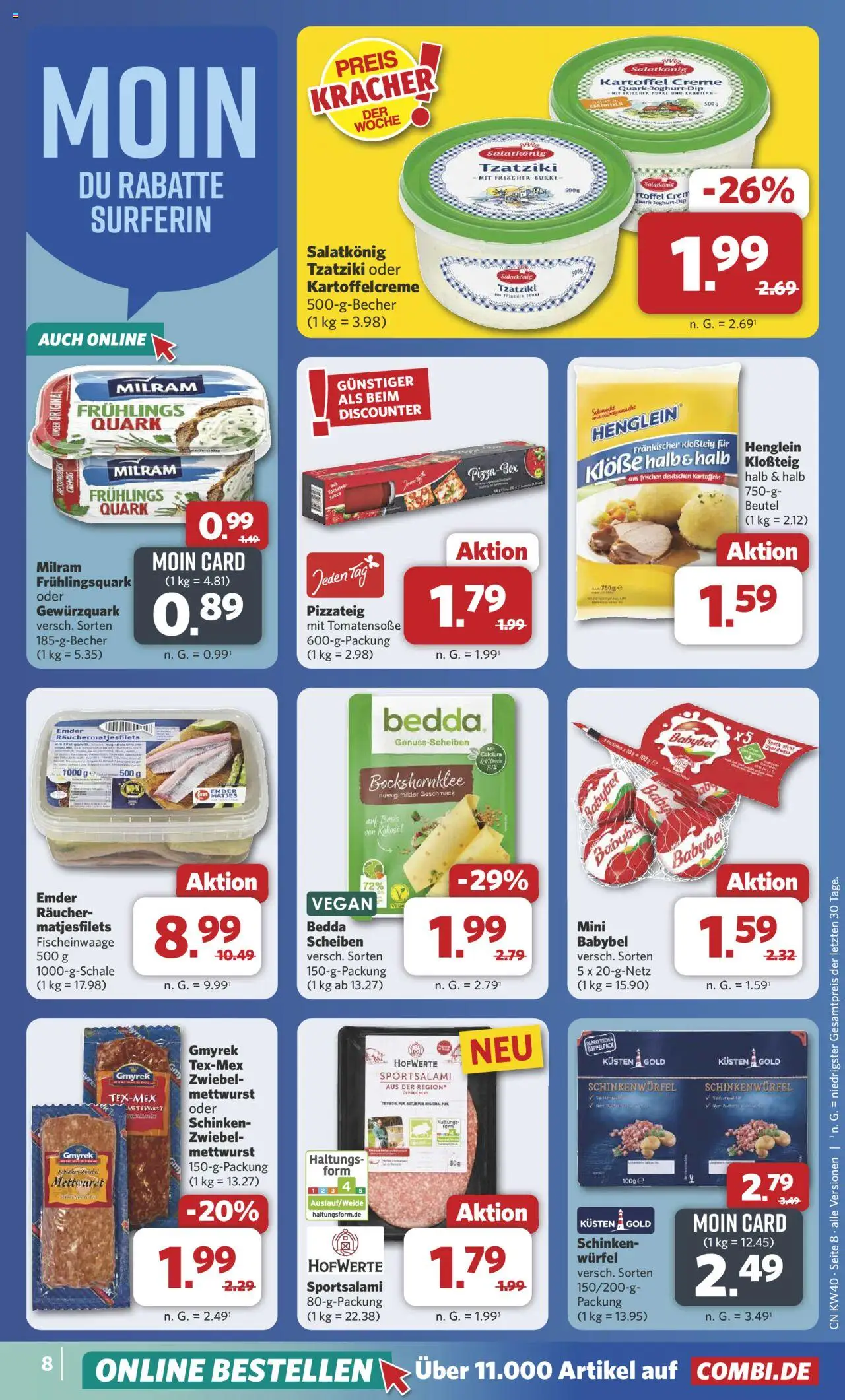 Combi Prospekt 	 – gültig ab 29.09.2025 | Seite: 8 | Produkte: Quark, Box, Kartoffeln, Babybel