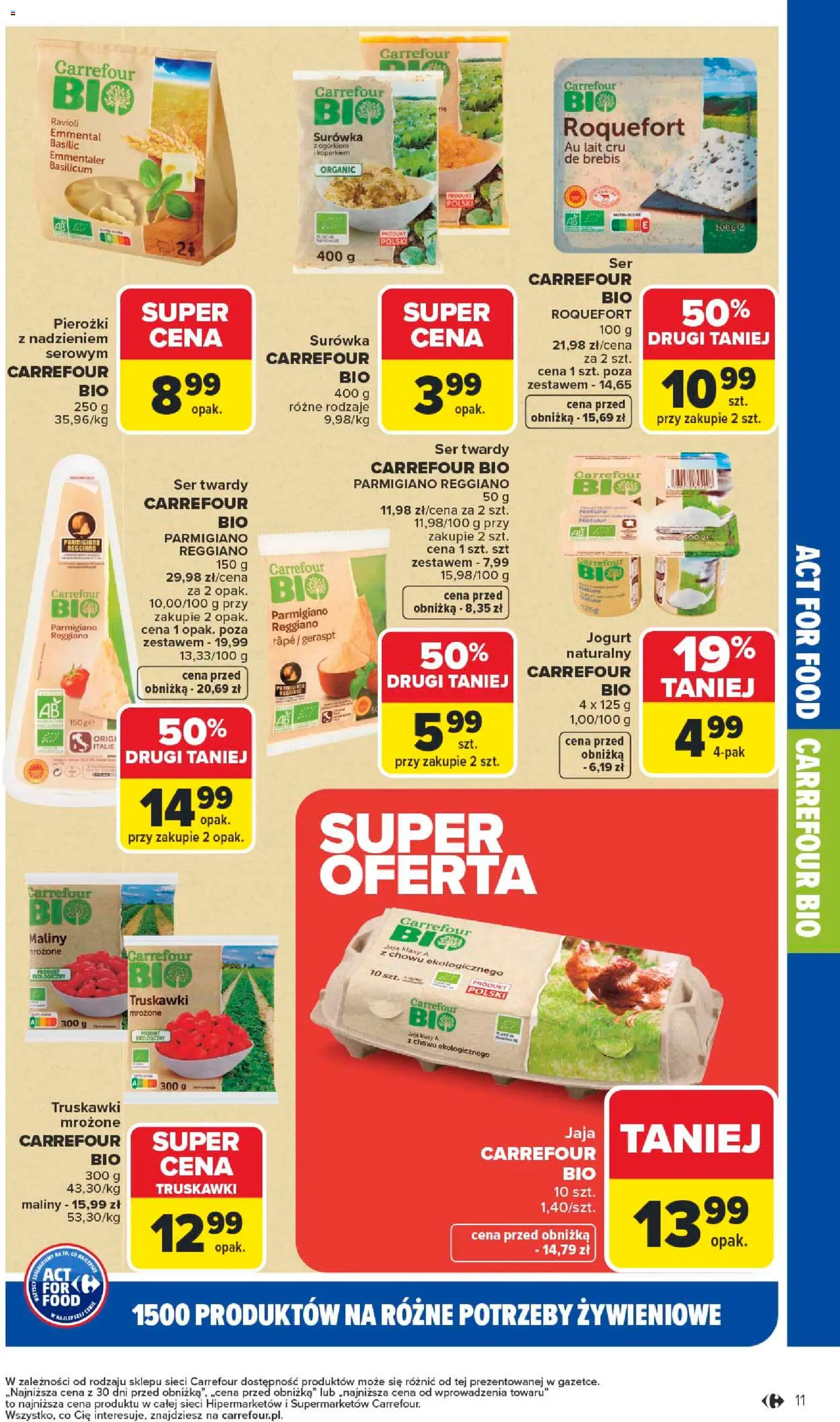 Carrefour Gazetka - Act for food od 05.01.2026 | Strona: 11 | Produkty: Jogurt naturalny, Ser, Jogurt, Truskawki