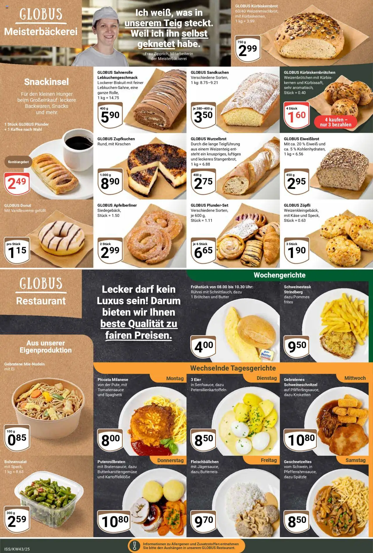 Globus Prospekt 	 – gültig ab 20.10.2025 | Seite: 8 | Produkte: Butter, Kaffee, Pommes frites, Kürbis